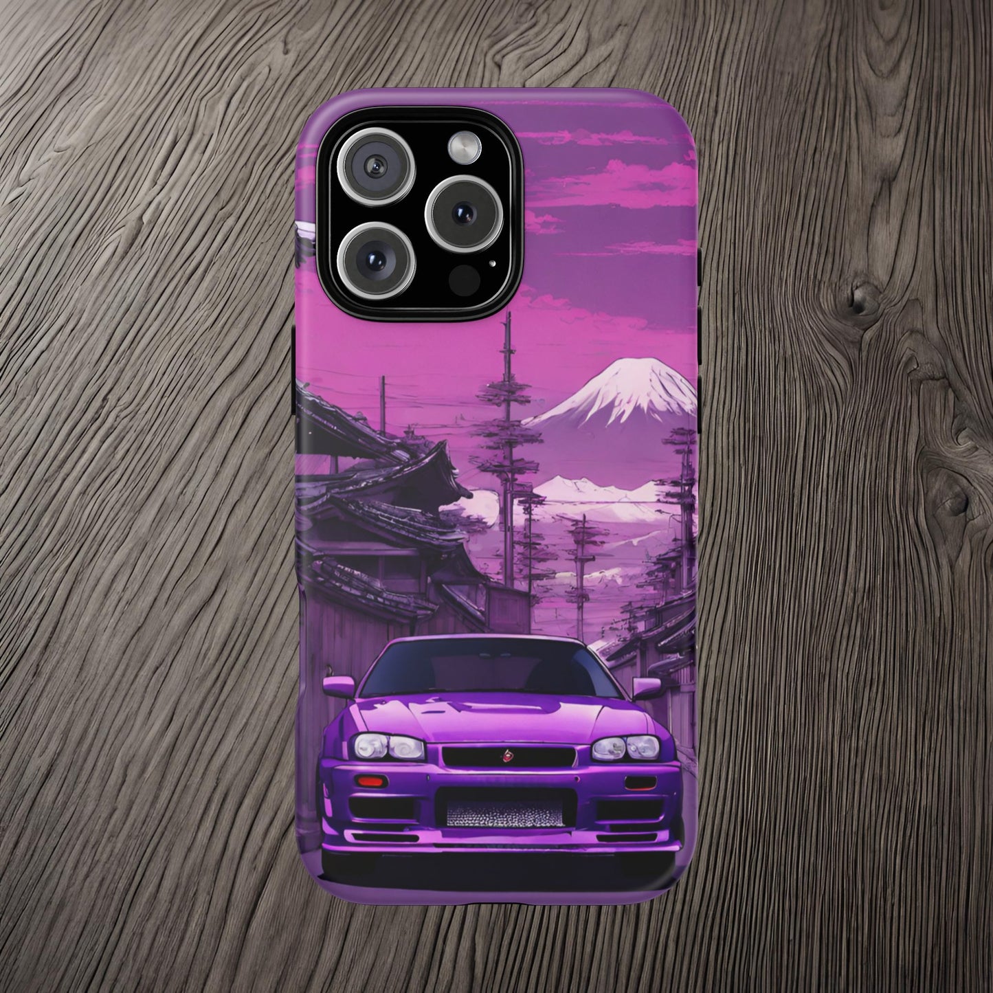 Nissan Skyline R34 Mt Fuji-Dual Layer Ultra Tough Phone Case Printify by The Night Shift Automotive Apparel