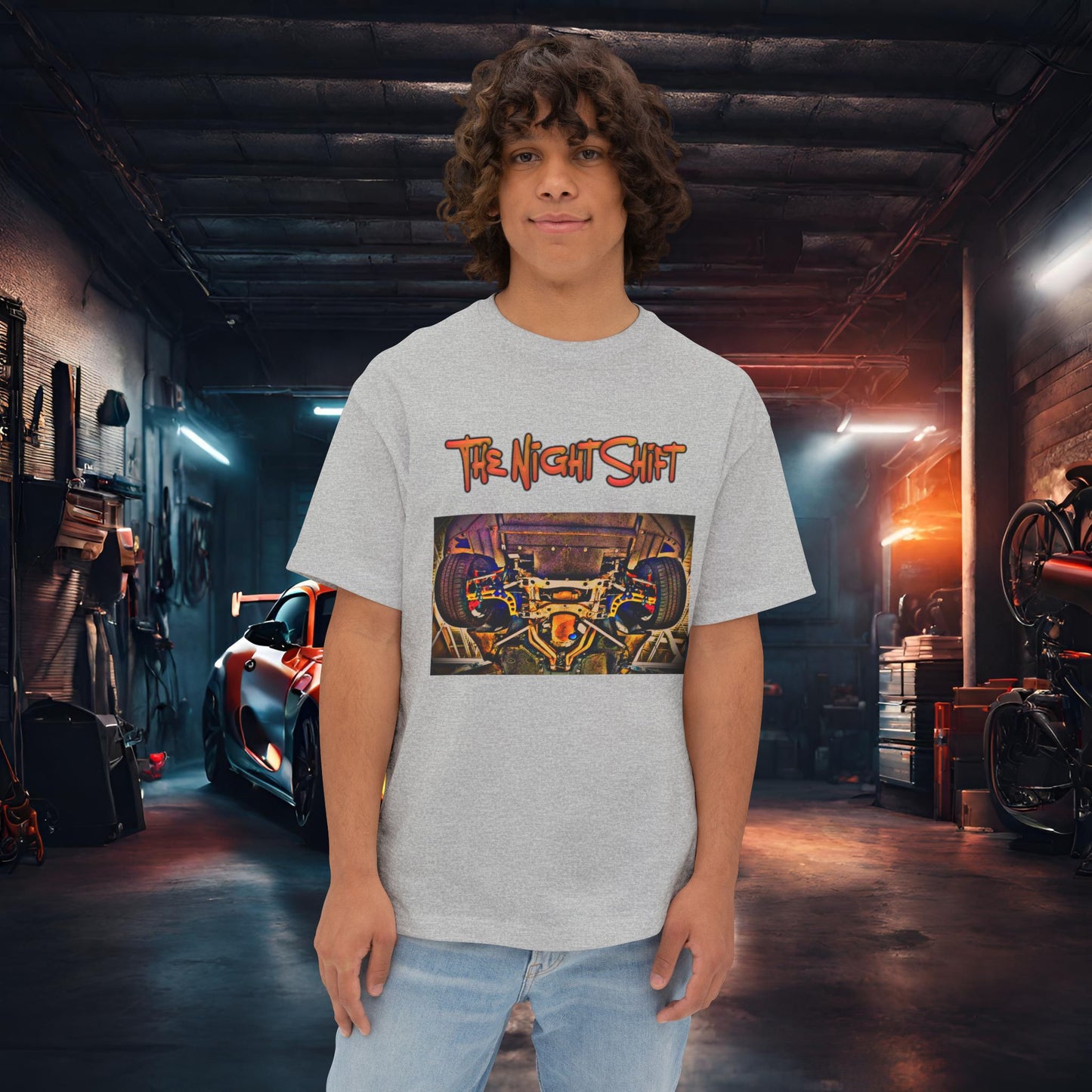 Chevy Corvette C7 FDF Mega Mantis Angle Kit-Premium, Ultra Soft Unisex Oversized Boxy Tee Athletic Heather Printify by The Night Shift Automotive Apparel