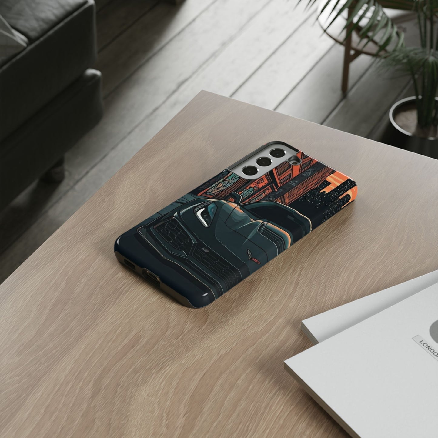 Chevy Corvette C7 Street Life-Dual Layer Ultra Tough Phone Case Samsung Galaxy S22 Plus Glossy Printify by The Night Shift Automotive Apparel