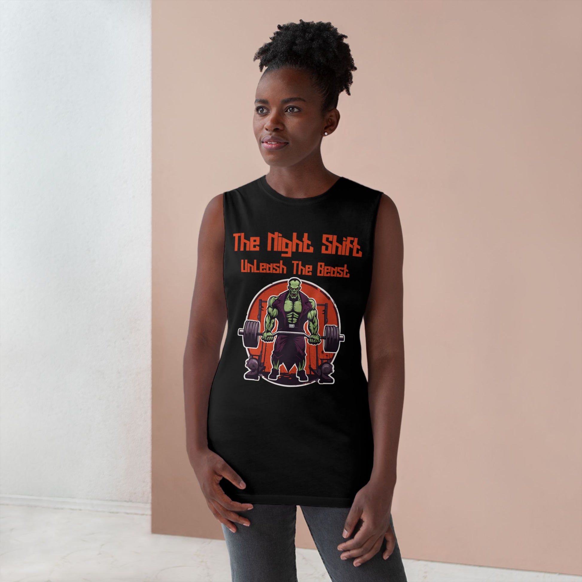 Unleash The Beast - Frankenstein Body Builder-Premium Unisex Barnard Tank Top Printify by The Night Shift Automotive Apparel