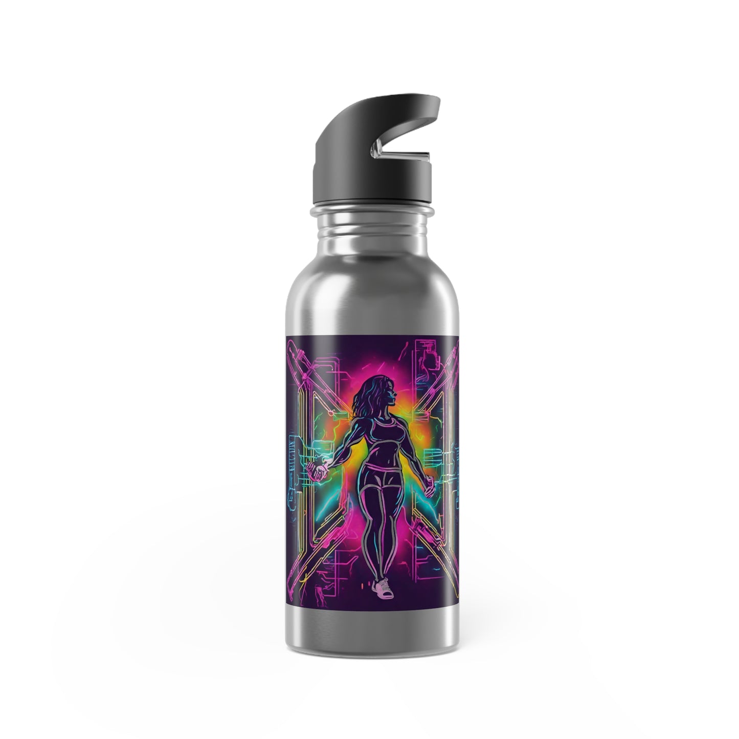 Stainless Steel Water Bottle With Straw, 20oz Printify by The Night Shift Automotive Apparel