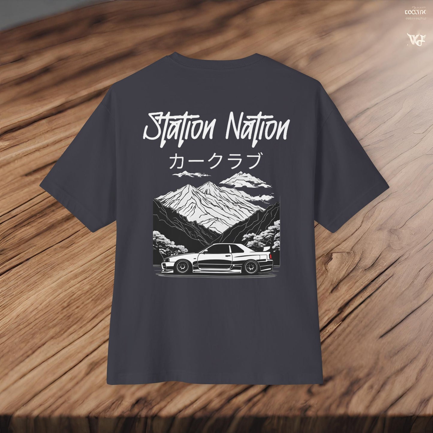 Station Nation-Premium, Ultra Soft Unisex Oversized Boxy Tee Printify by The Night Shift Automotive Apparel