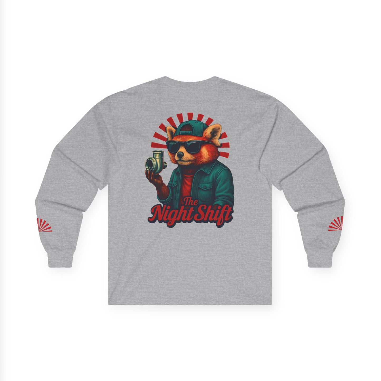 Good Vibes Red Panda-Premium, Ultra Soft Unisex Long Sleeve Tee Printify by The Night Shift Automotive Apparel