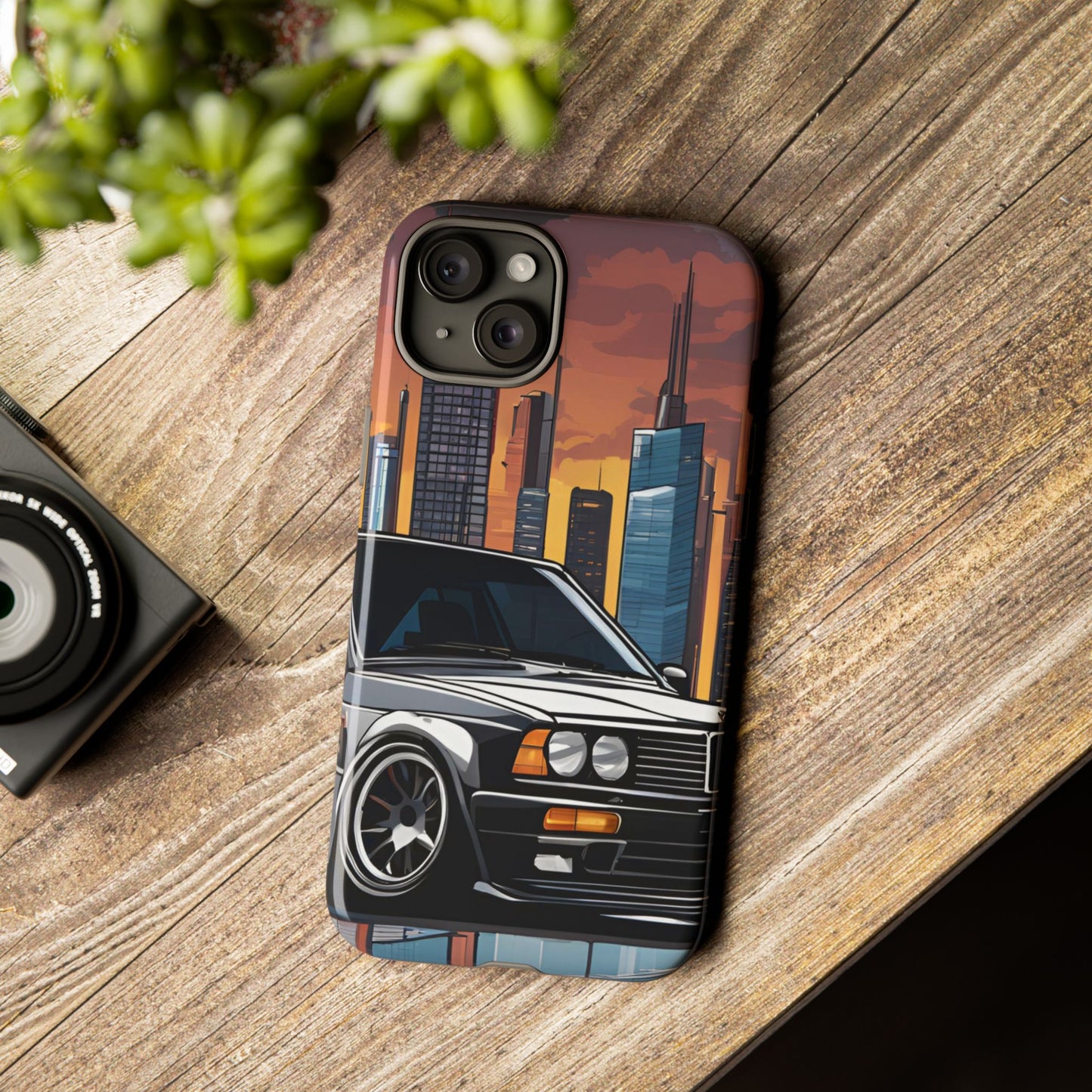 BMW E30 M3-Dual Layer Ultra Tough Phone Case iPhone 15 Plus Glossy Printify by The Night Shift Automotive Apparel