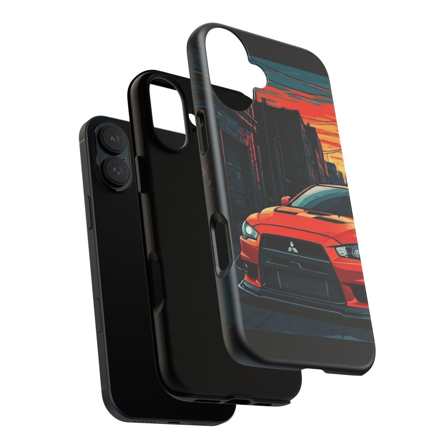 Mitsubishi Evo X Street Life-Dual Layer Ultra Tough Phone Case Printify by The Night Shift Automotive Apparel