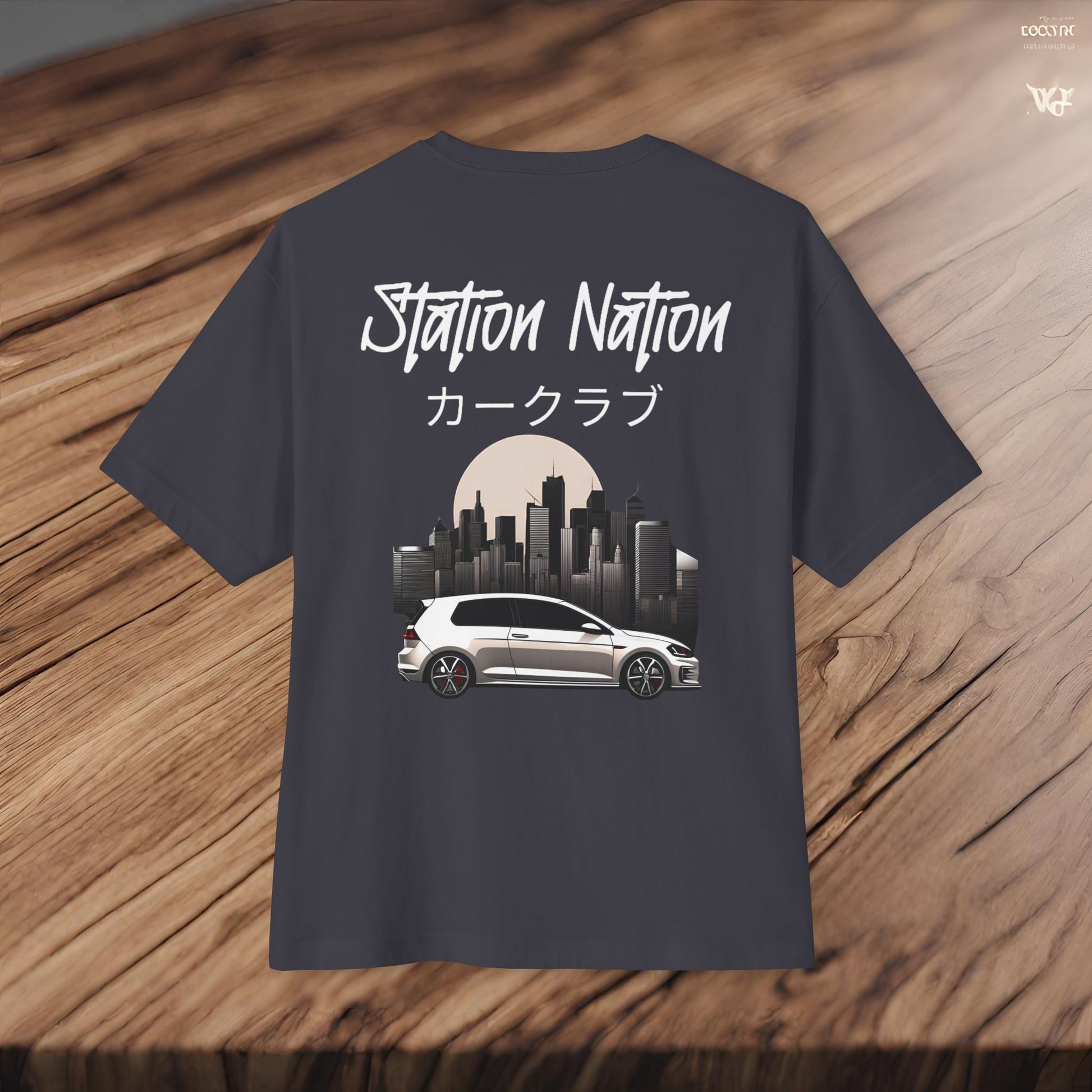 Station Nation-Premium, Ultra Soft Unisex Oversized Boxy Tee Printify by The Night Shift Automotive Apparel