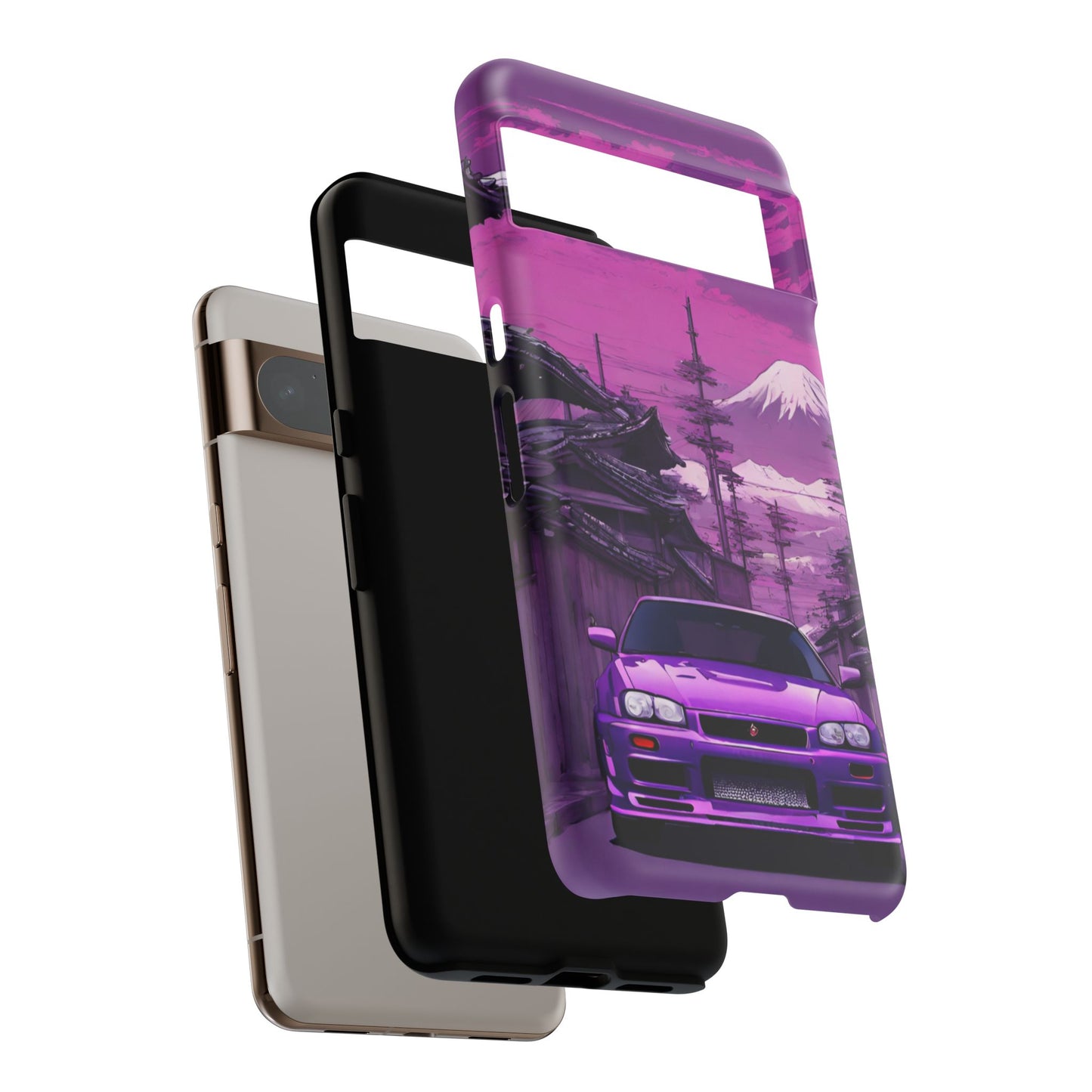 Nissan Skyline R34 Mt Fuji-Dual Layer Ultra Tough Phone Case Printify by The Night Shift Automotive Apparel