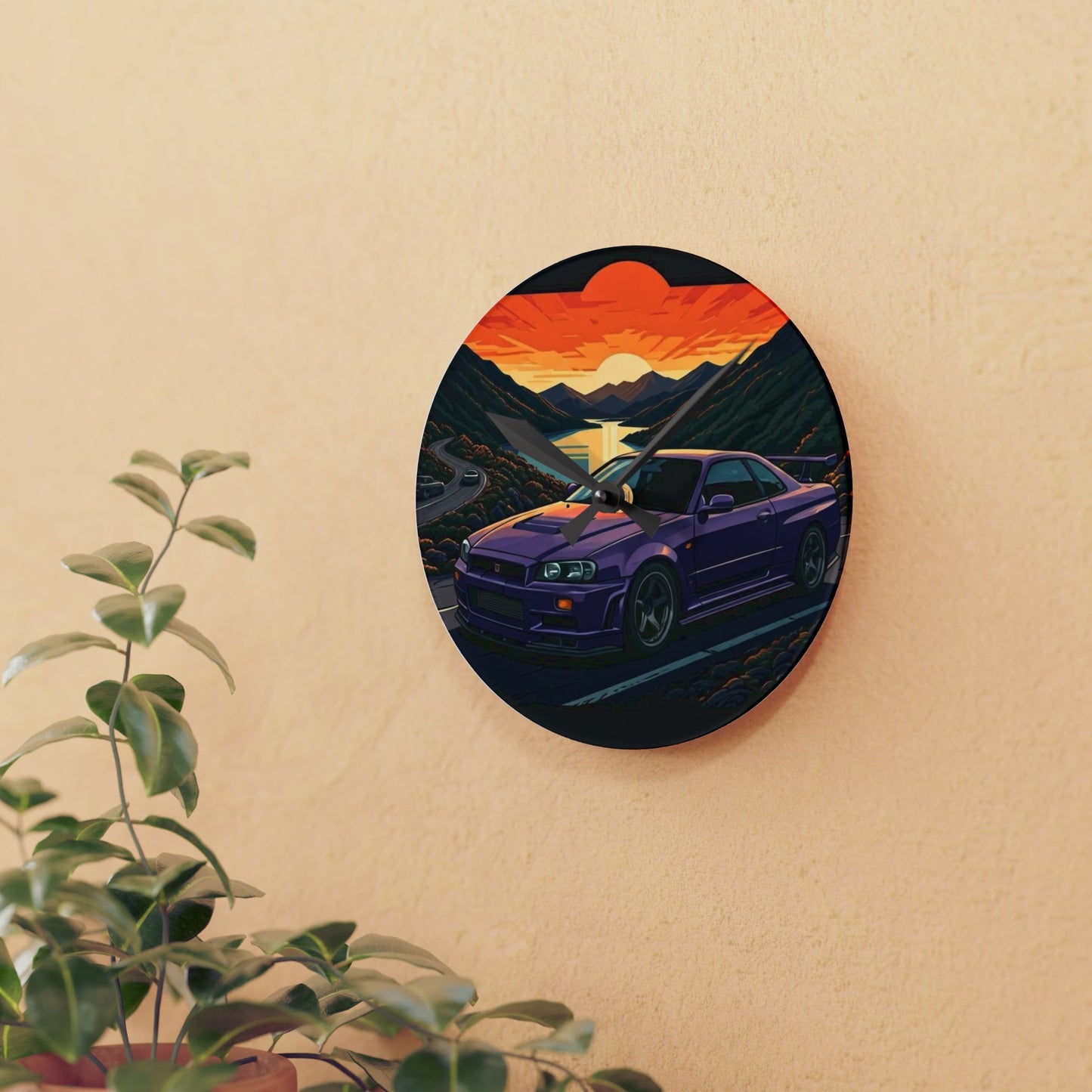 Nissan Skyline R34 GTR Mountain Drive-Acrylic Wall Clock