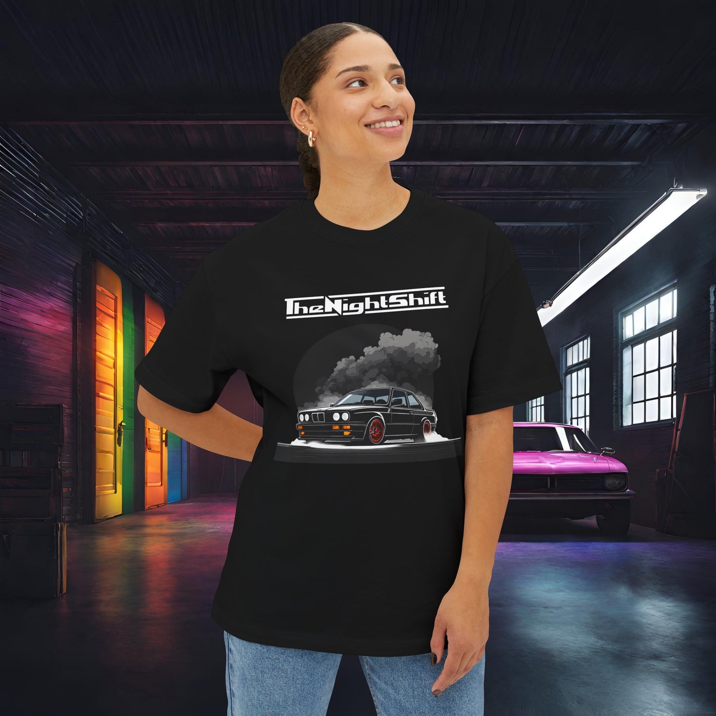 BMW E36-Premium, Ultra Soft, Unisex Oversized Boxy Tee Printify by The Night Shift Automotive Apparel