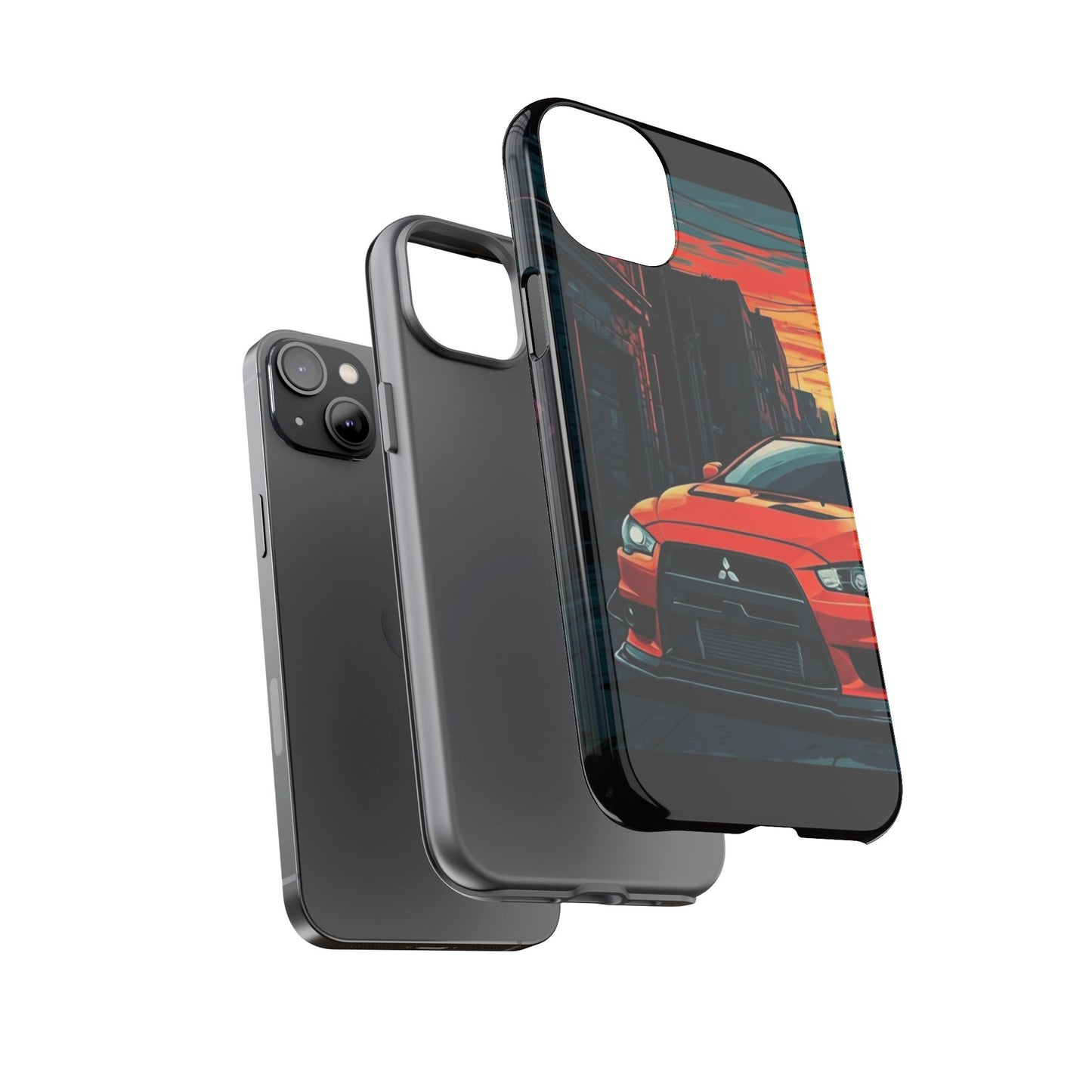 Mitsubishi Evo X Street Life-Dual Layer Ultra Tough Phone Case Printify by The Night Shift Automotive Apparel