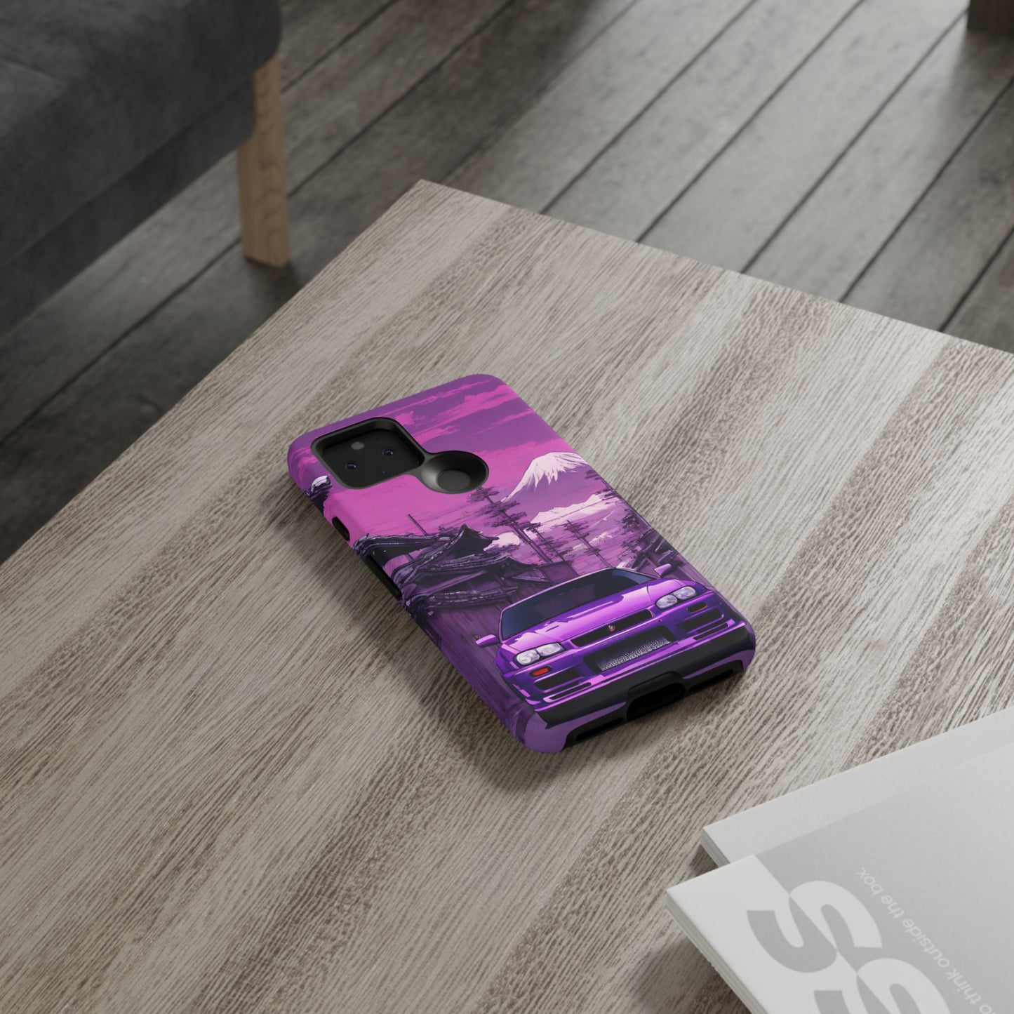 Nissan Skyline R34 Mt Fuji-Dual Layer Ultra Tough Phone Case Google Pixel 5 5G Matte Printify by The Night Shift Automotive Apparel