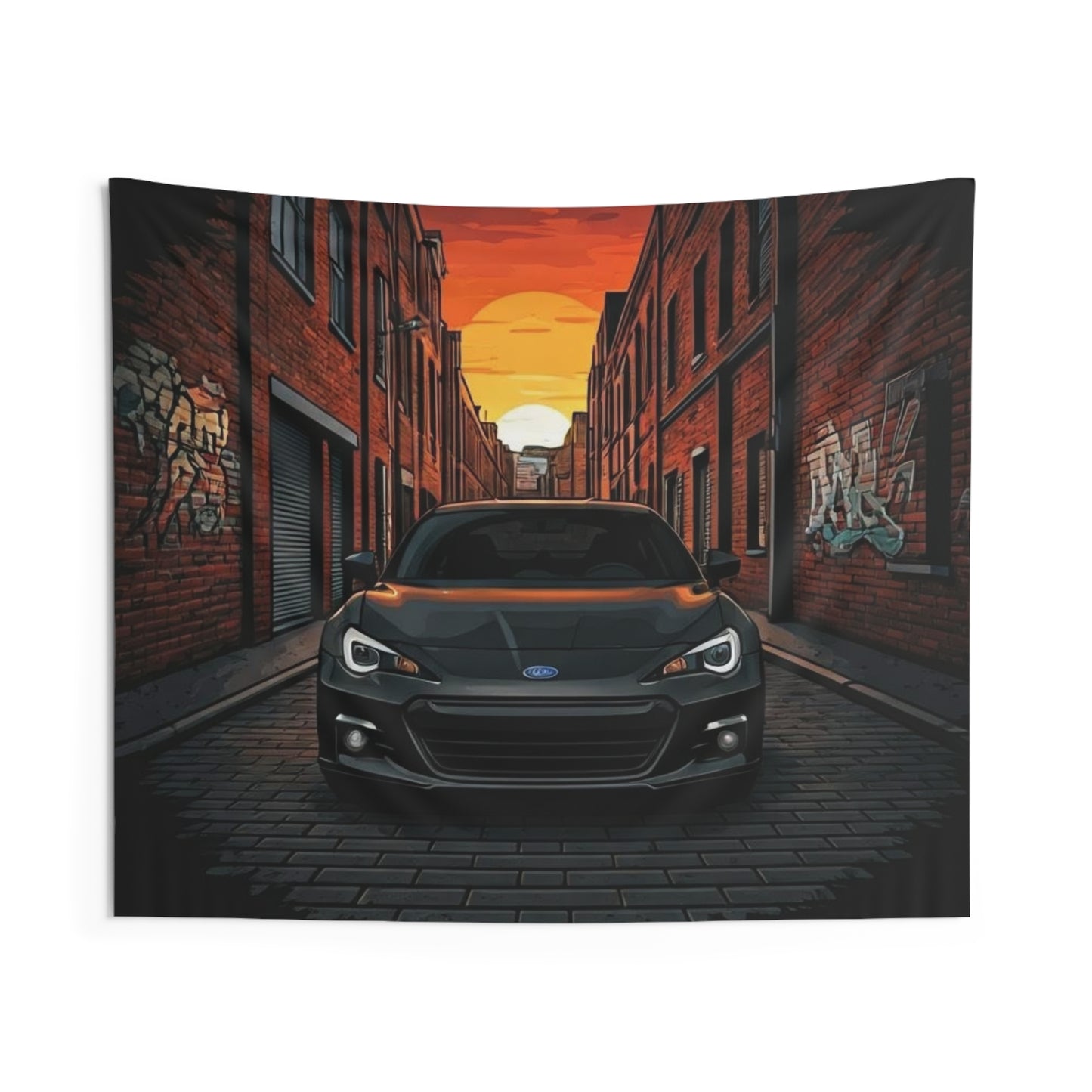 Subaru BRZ Indoor Wall Tapestries - Shop Banner 60" × 50" Printify by The Night Shift Automotive Apparel
