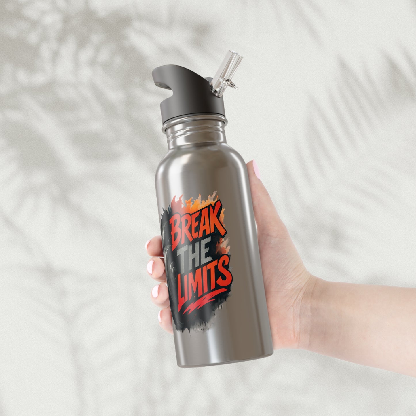 Stainless Steel Water Bottle With Straw, 20oz Printify by The Night Shift Automotive Apparel