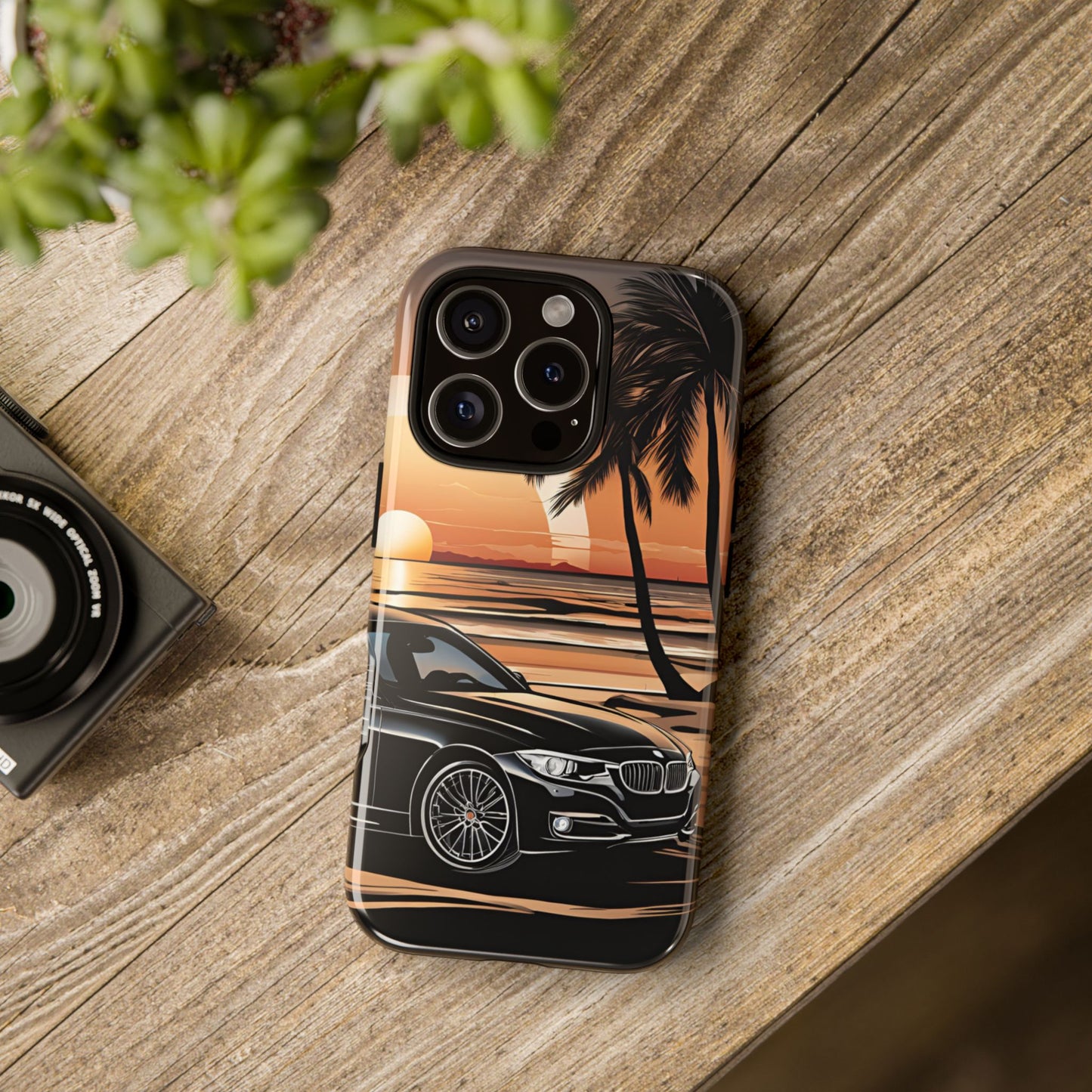 BMW Sunset On The Beach-Dual Layer Ultra Tough Phone Case iPhone 16 Pro Glossy Printify by The Night Shift Automotive Apparel