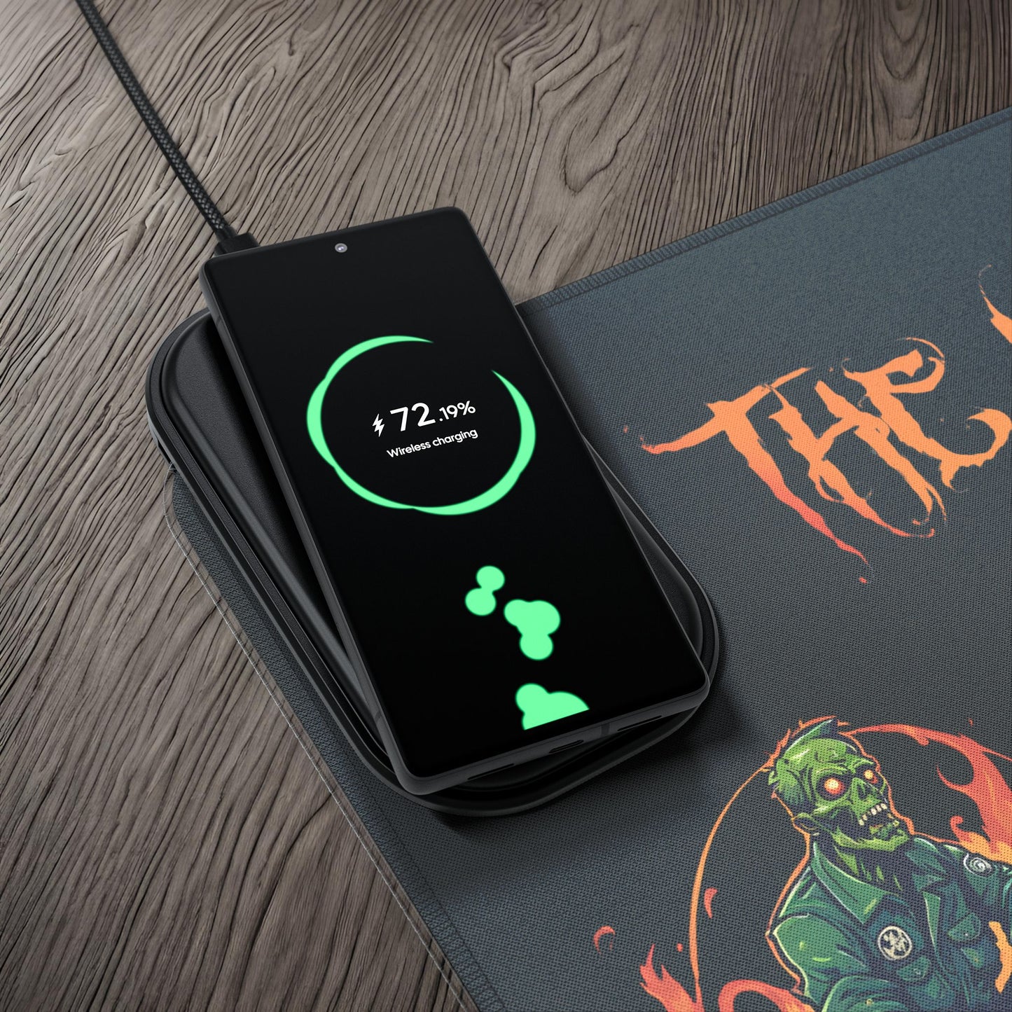 The Night Shift Performance Street Gear Logo-LED Gaming Mouse Pad with Wireless Charging Printify by The Night Shift Automotive Apparel