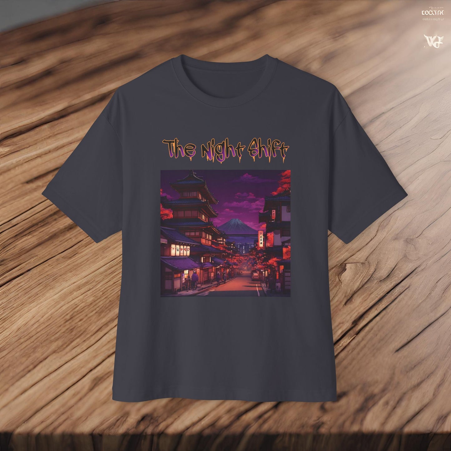 Volcanic Japanese Village-Premium, Ultra Soft Unisex Oversized Boxy Tee Printify by The Night Shift Automotive Apparel