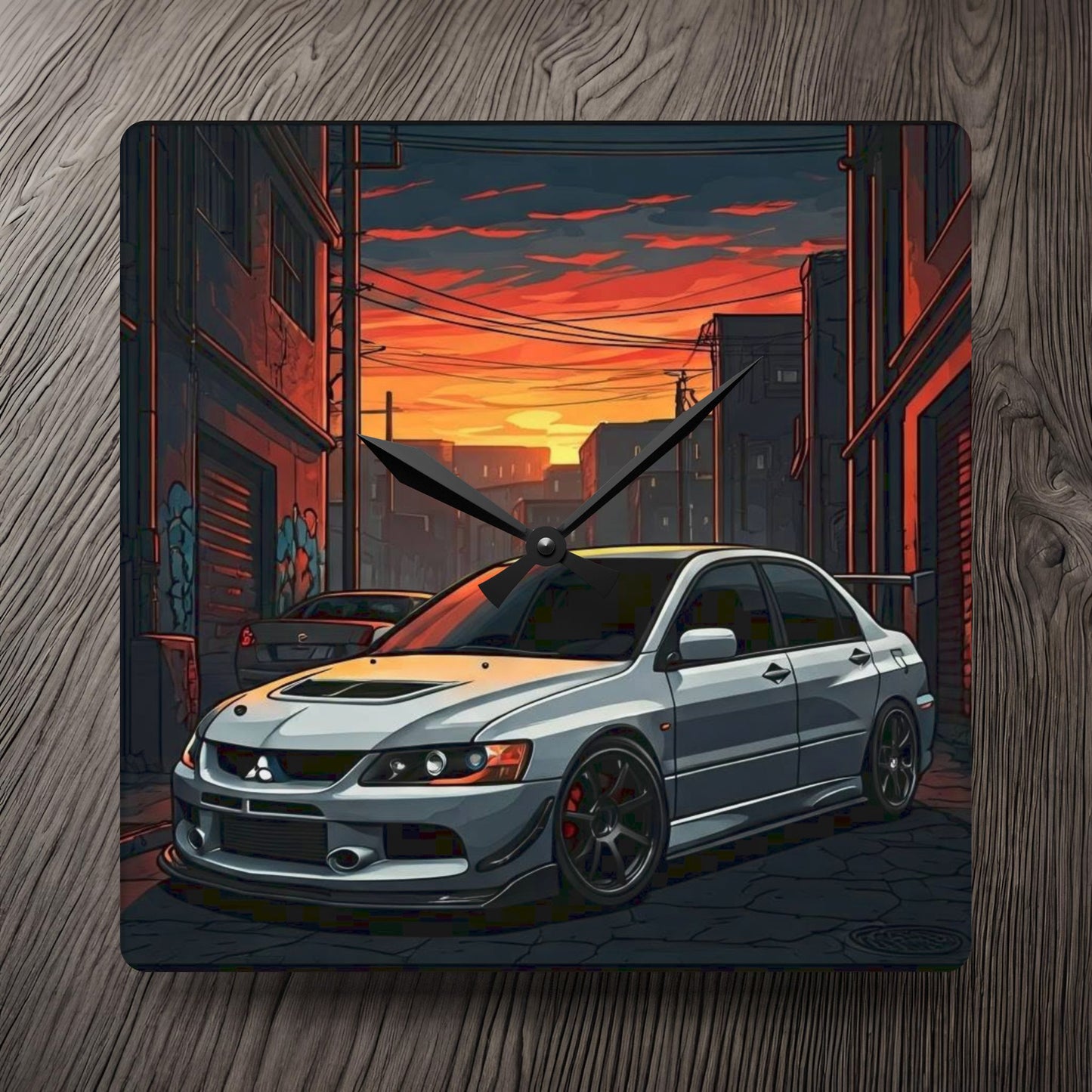 Mitsubishi Lancer Evo 9 Street Life-Acrylic Wall Clock