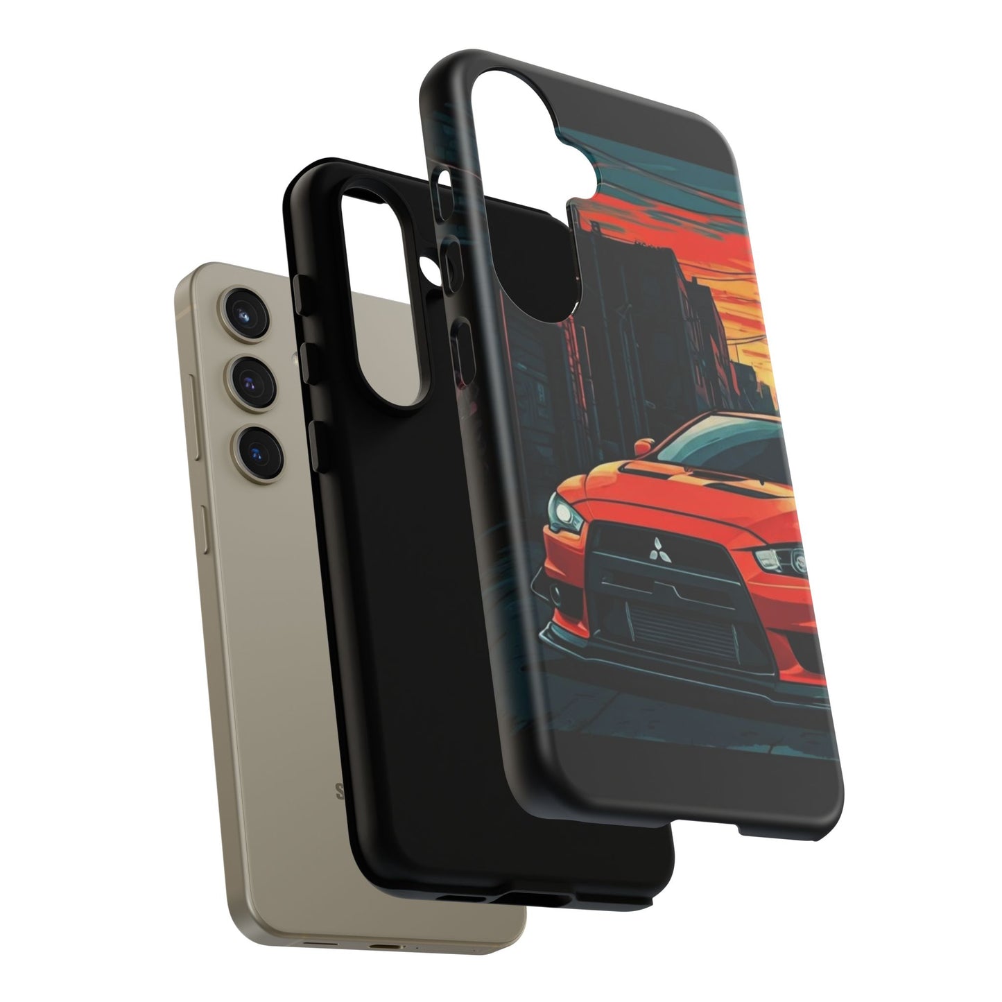 Mitsubishi Evo X Street Life-Dual Layer Ultra Tough Phone Case Printify by The Night Shift Automotive Apparel