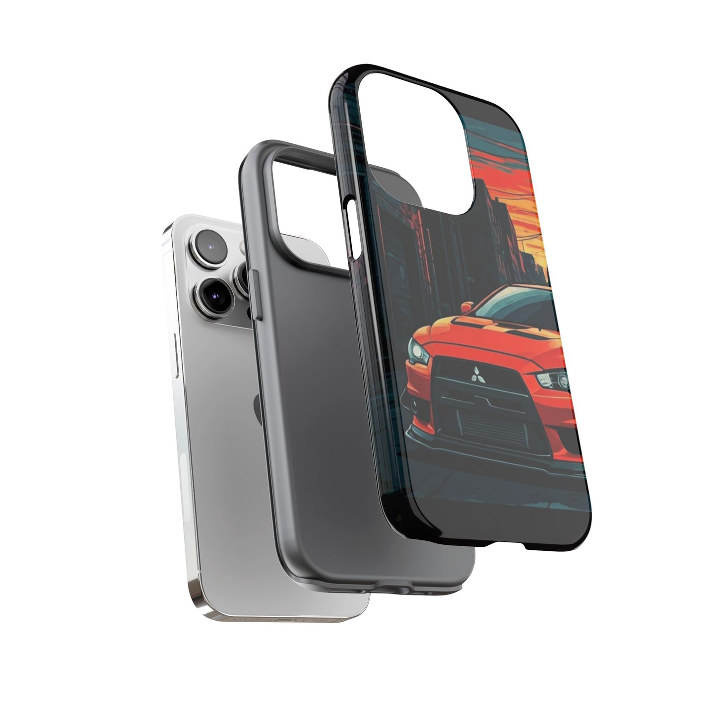 Mitsubishi Evo X Street Life-Dual Layer Ultra Tough Phone Case Printify by The Night Shift Automotive Apparel