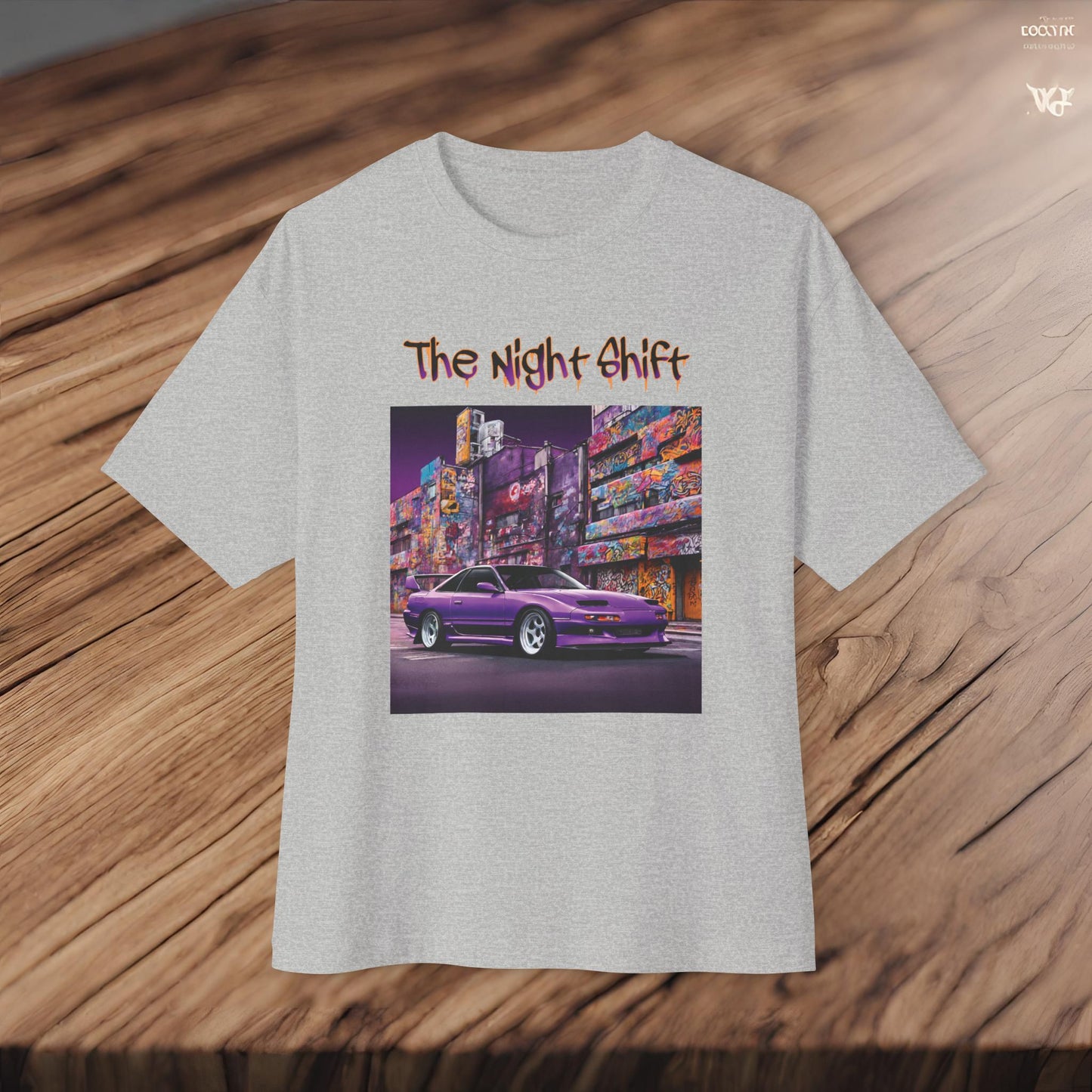 Nissan 180sx Graffiti-Premium Ultra Soft Unisex Oversized Boxy Tee Printify by The Night Shift Automotive Apparel