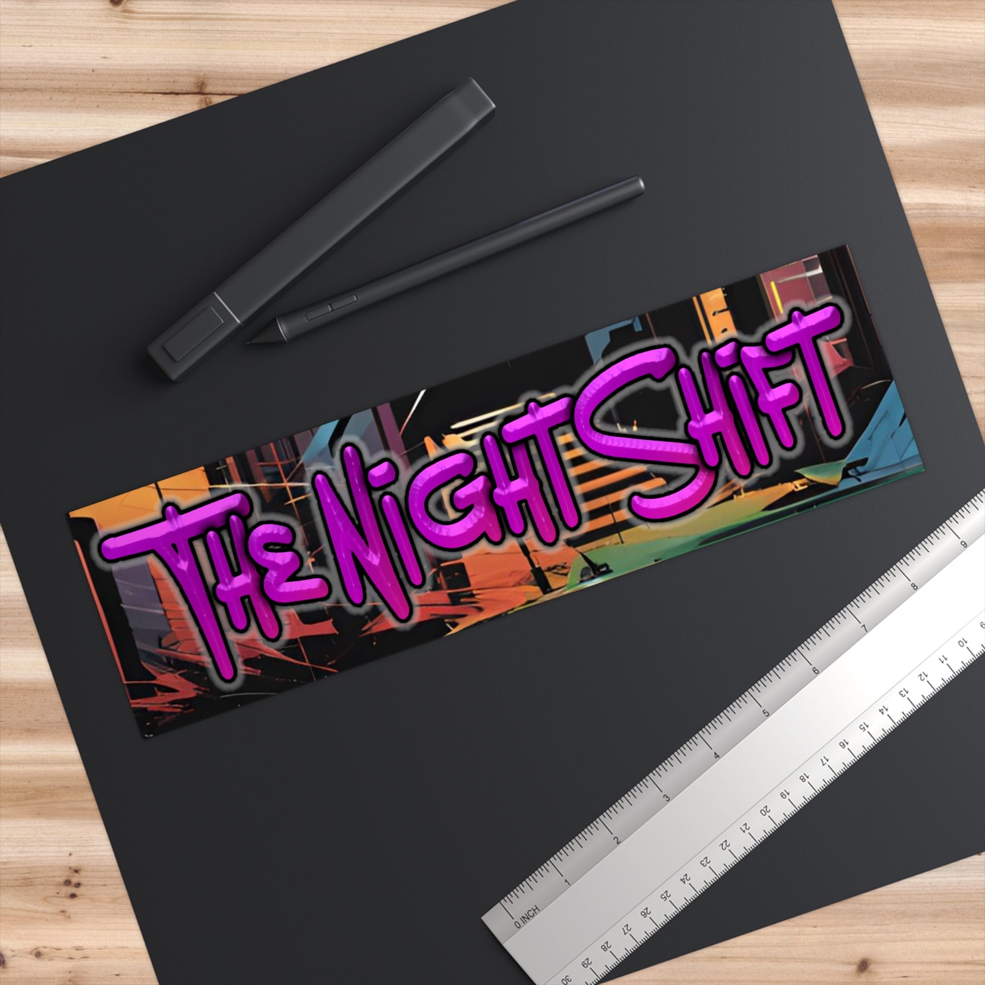 The Night Shift-Bumper Sticker 11" × 3" Rectangle White Printify by The Night Shift Automotive Apparel