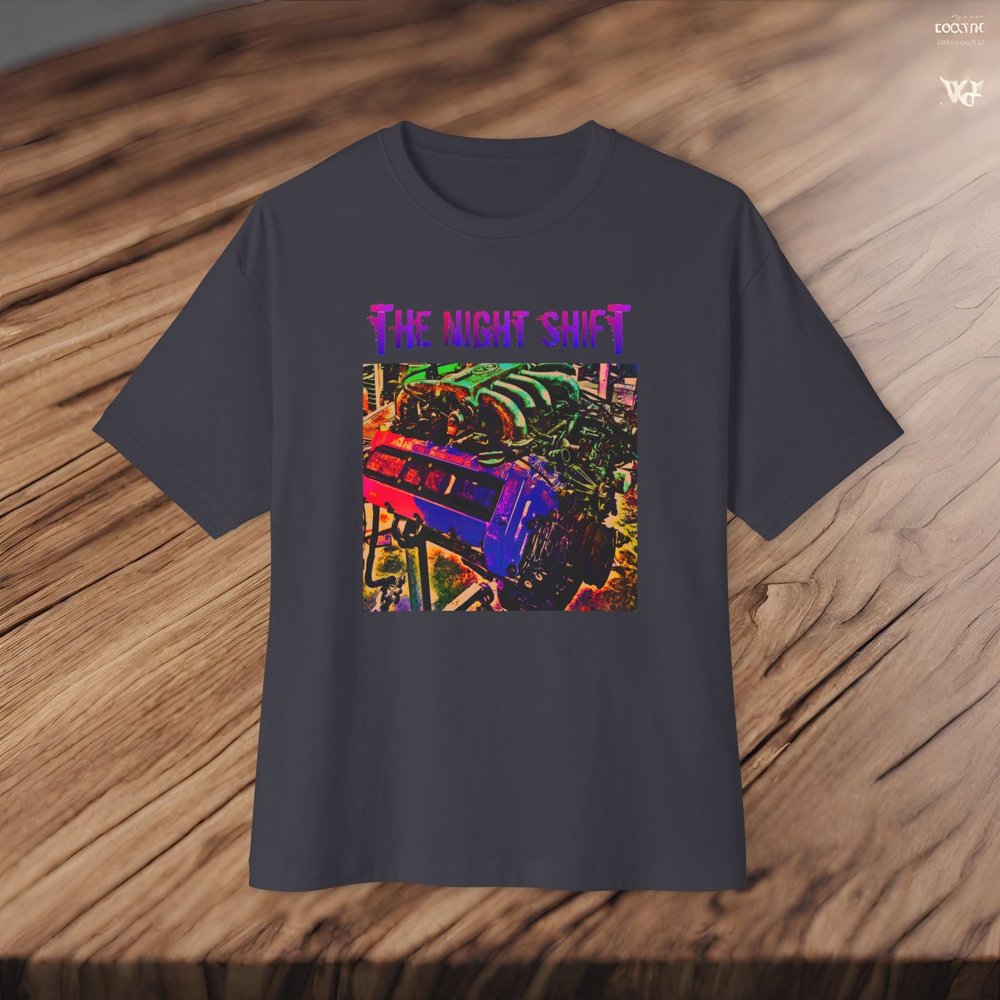 VH45DE Synthwave-Premium, Ultra Soft Unisex Oversized Boxy Tee Printify by The Night Shift Automotive Apparel