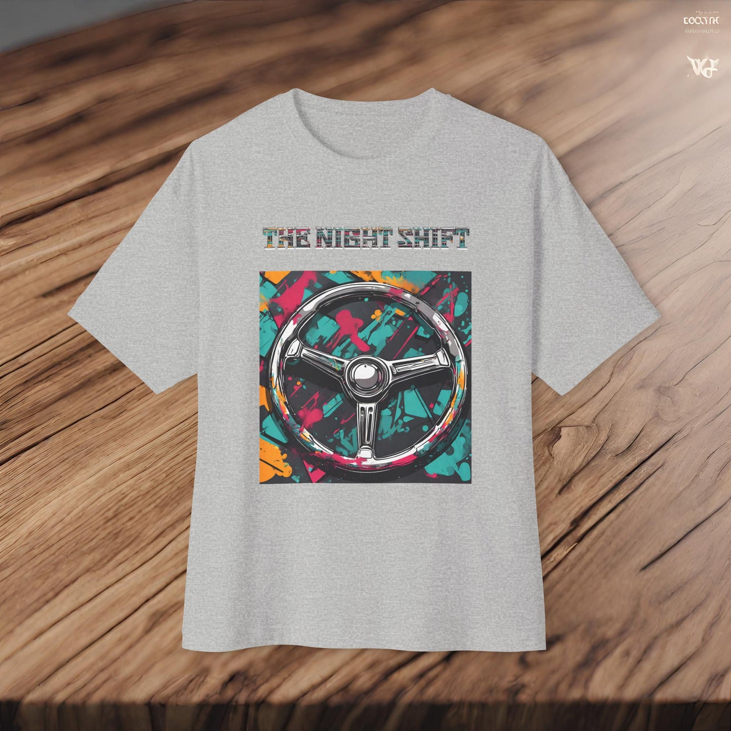 Steering Wheel-Premium, Ultra Soft Unisex Oversized Boxy Tee Printify by The Night Shift Automotive Apparel