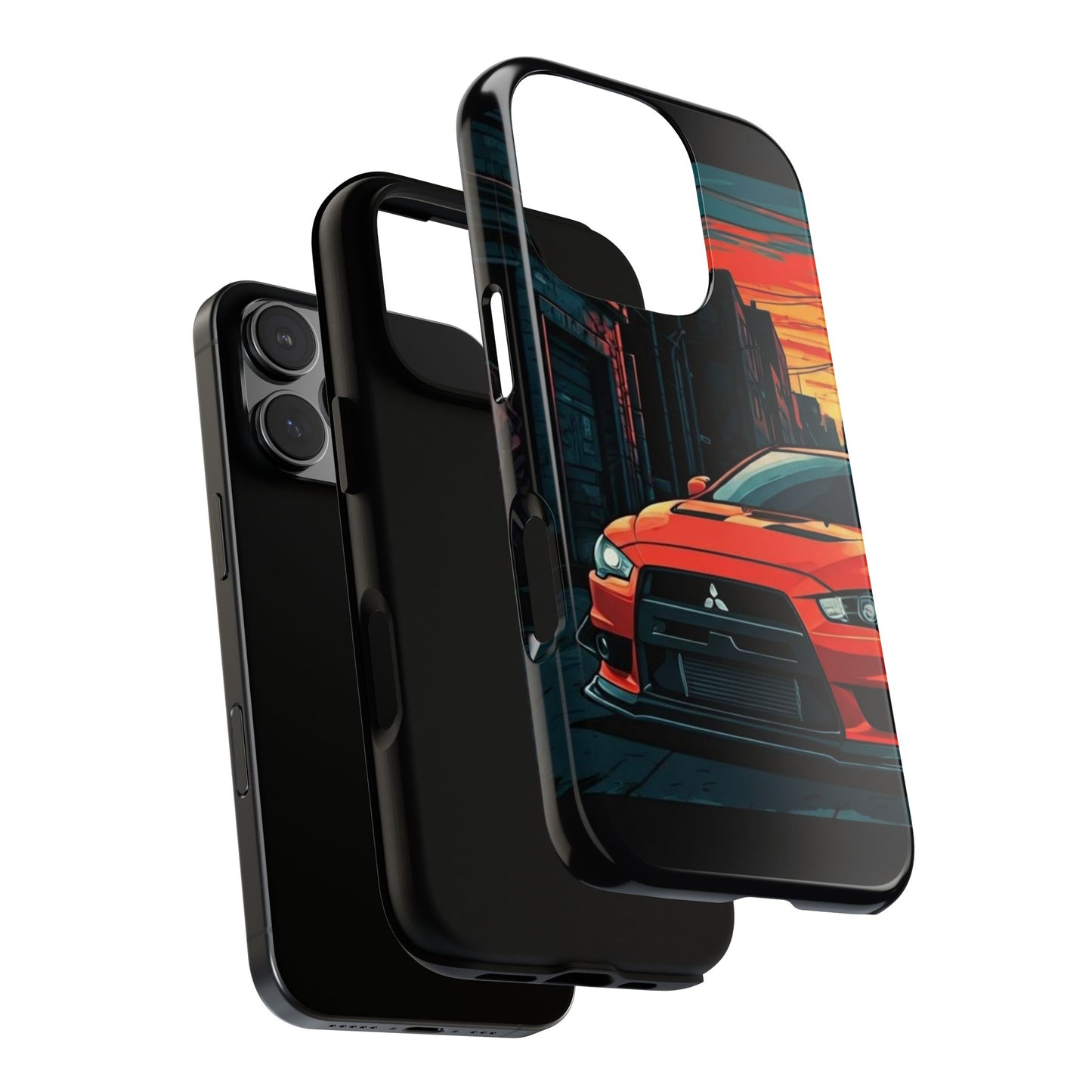 Mitsubishi Evo X Street Life-Dual Layer Ultra Tough Phone Case Printify by The Night Shift Automotive Apparel
