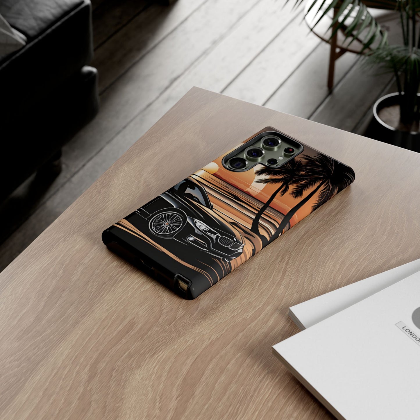 BMW Sunset On The Beach-Dual Layer Ultra Tough Phone Case Samsung Galaxy S23 Ultra Glossy Printify by The Night Shift Automotive Apparel