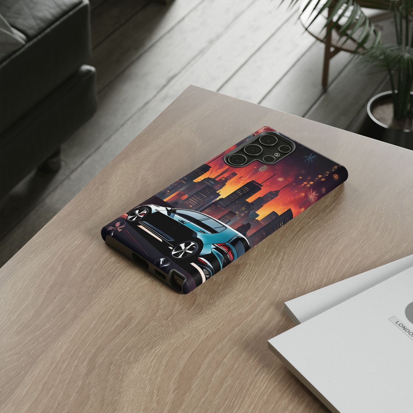 Volkswagon Golf GTI Fireworks-Dual Layer Ultra Tough Phone Case Samsung Galaxy S22 Ultra Matte Printify by The Night Shift Automotive Apparel