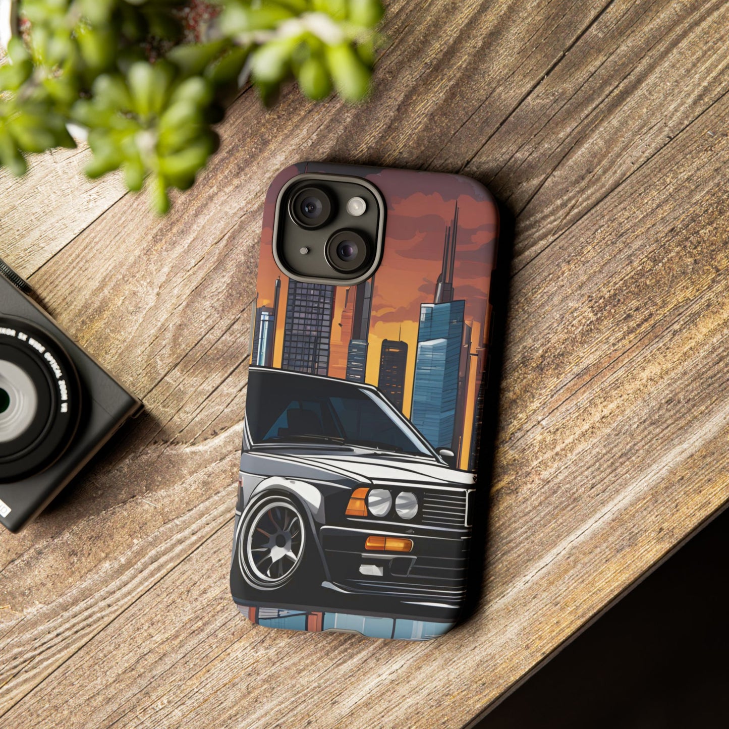 BMW E30 M3-Dual Layer Ultra Tough Phone Case iPhone 15 Matte Printify by The Night Shift Automotive Apparel