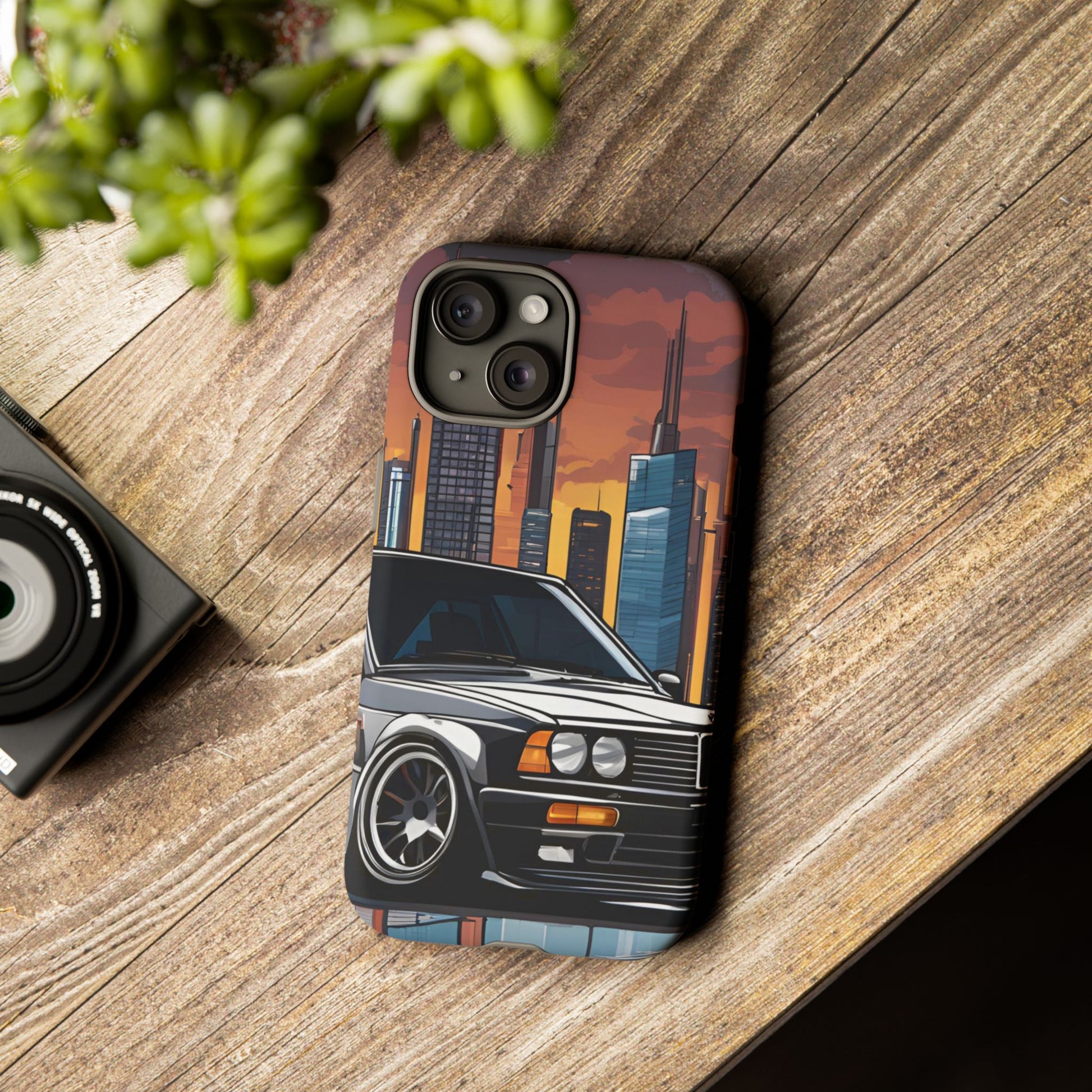 BMW E30 M3-Dual Layer Ultra Tough Phone Case iPhone 15 Matte Printify by The Night Shift Automotive Apparel