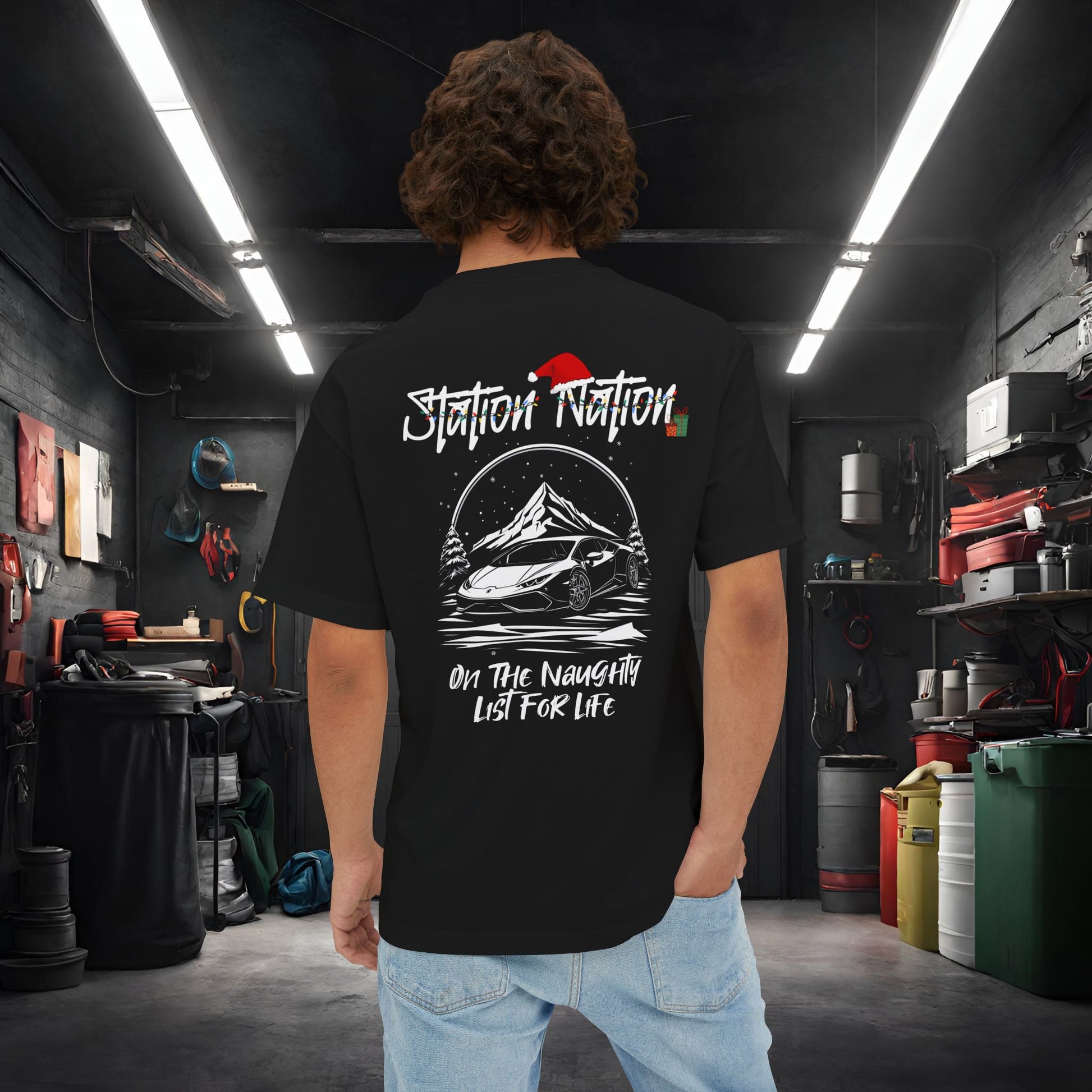 🎄 Christmas Limited Edition Station Nation-Premium, Ultra Soft Unisex Oversized Boxy Tee Printify by The Night Shift Automotive Apparel