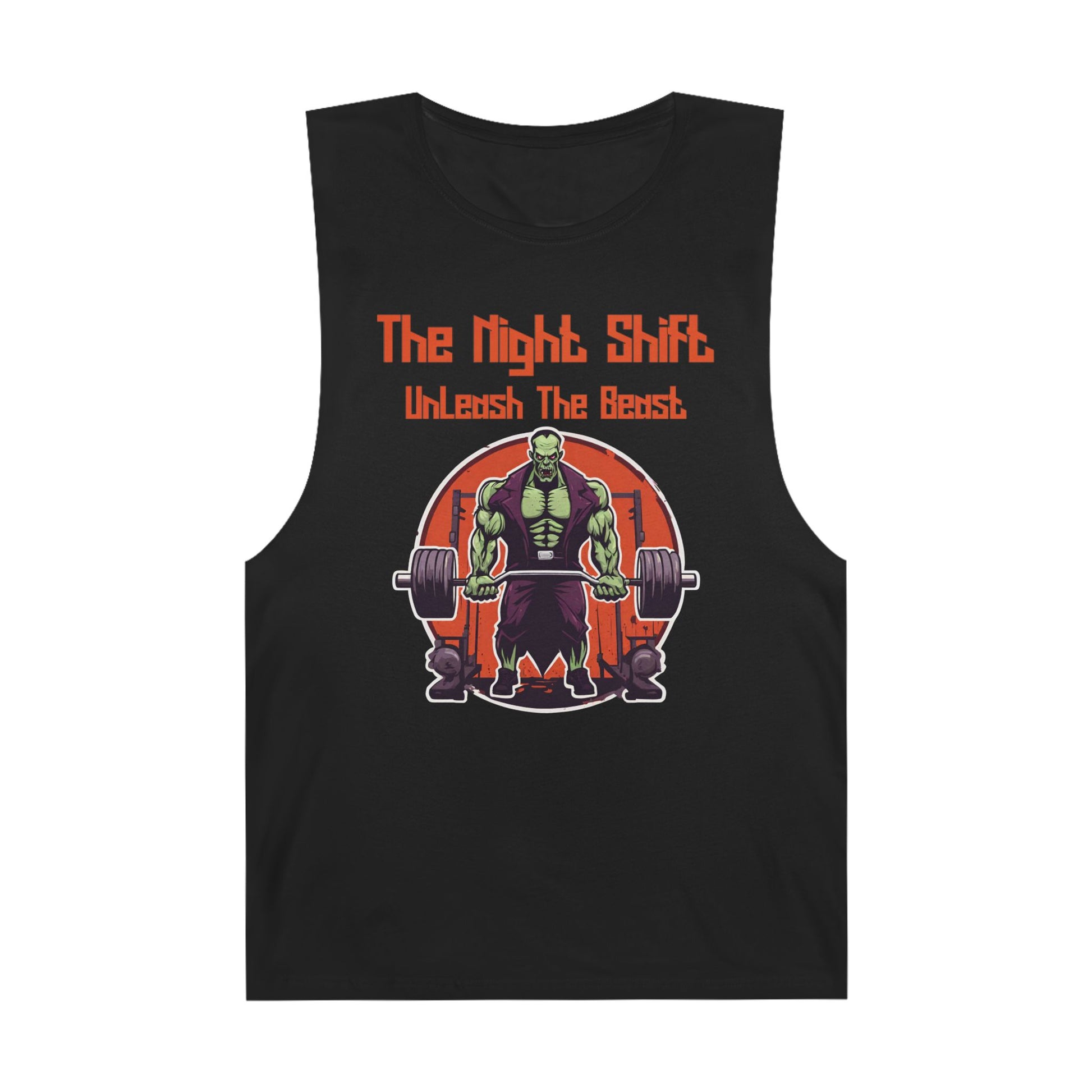 Unleash The Beast - Frankenstein Body Builder-Premium Unisex Barnard Tank Top Black Printify by The Night Shift Automotive Apparel