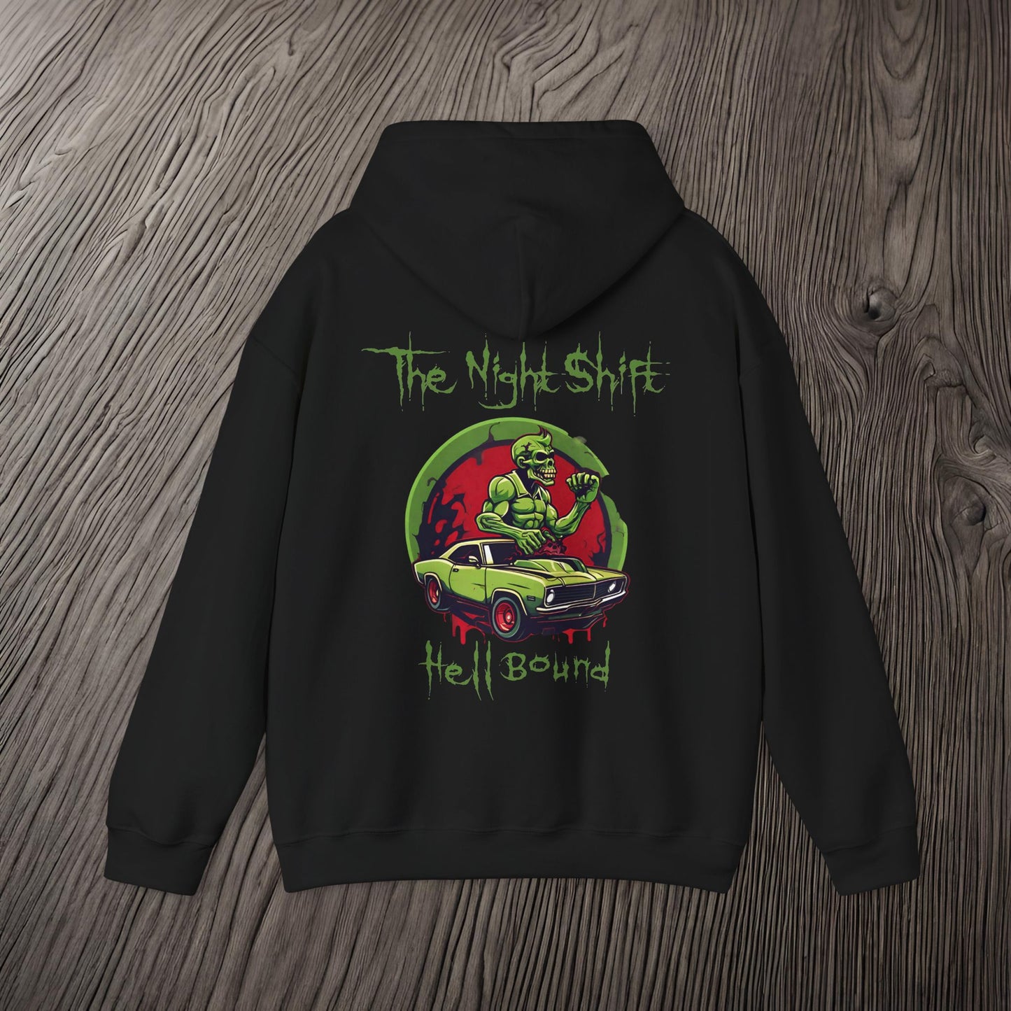 Hell Bound Zombie Muscle Car-Ultra Soft, Premium Hoodie Printify by The Night Shift Automotive Apparel