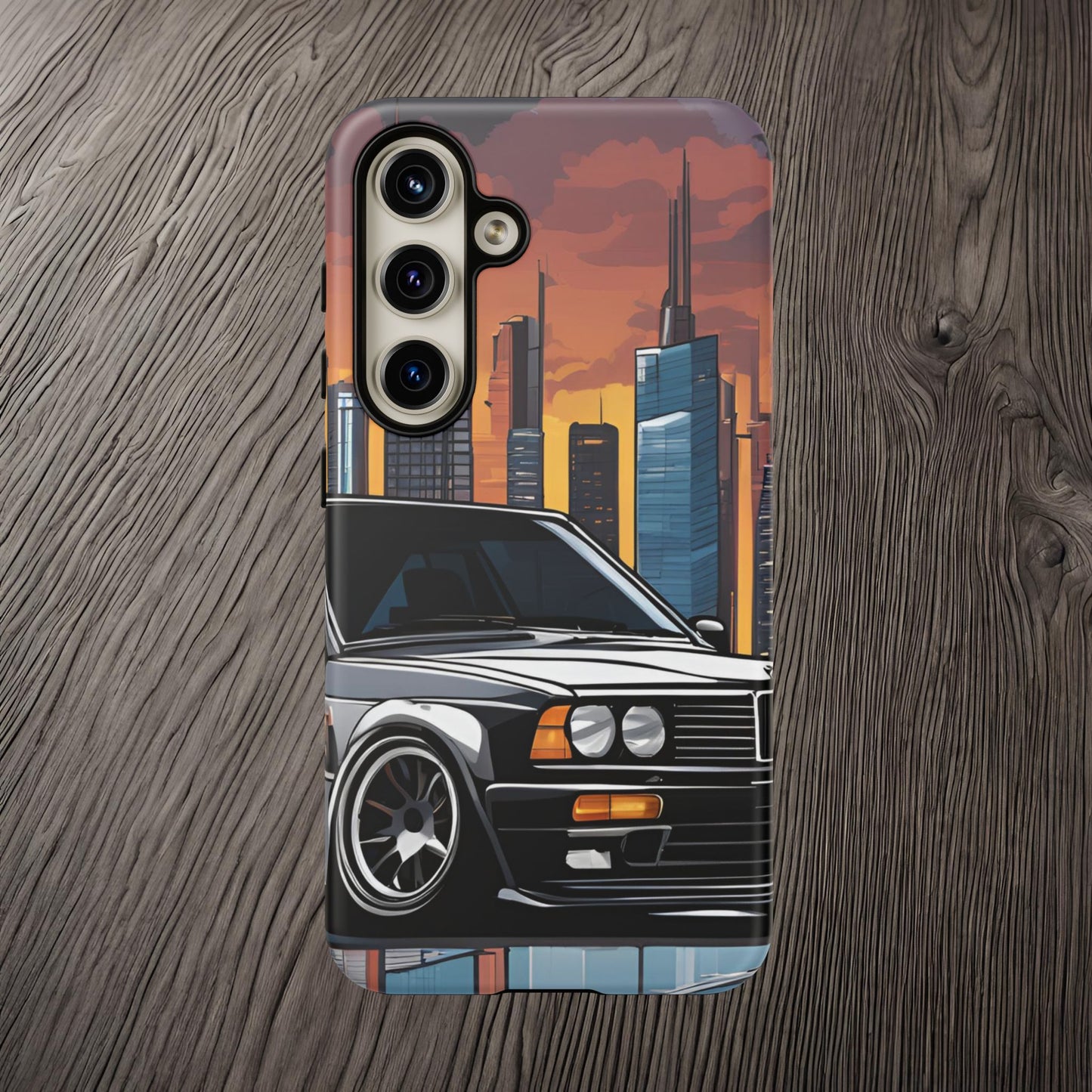 BMW E30 M3-Dual Layer Ultra Tough Phone Case Samsung Galaxy S24 Matte Printify by The Night Shift Automotive Apparel
