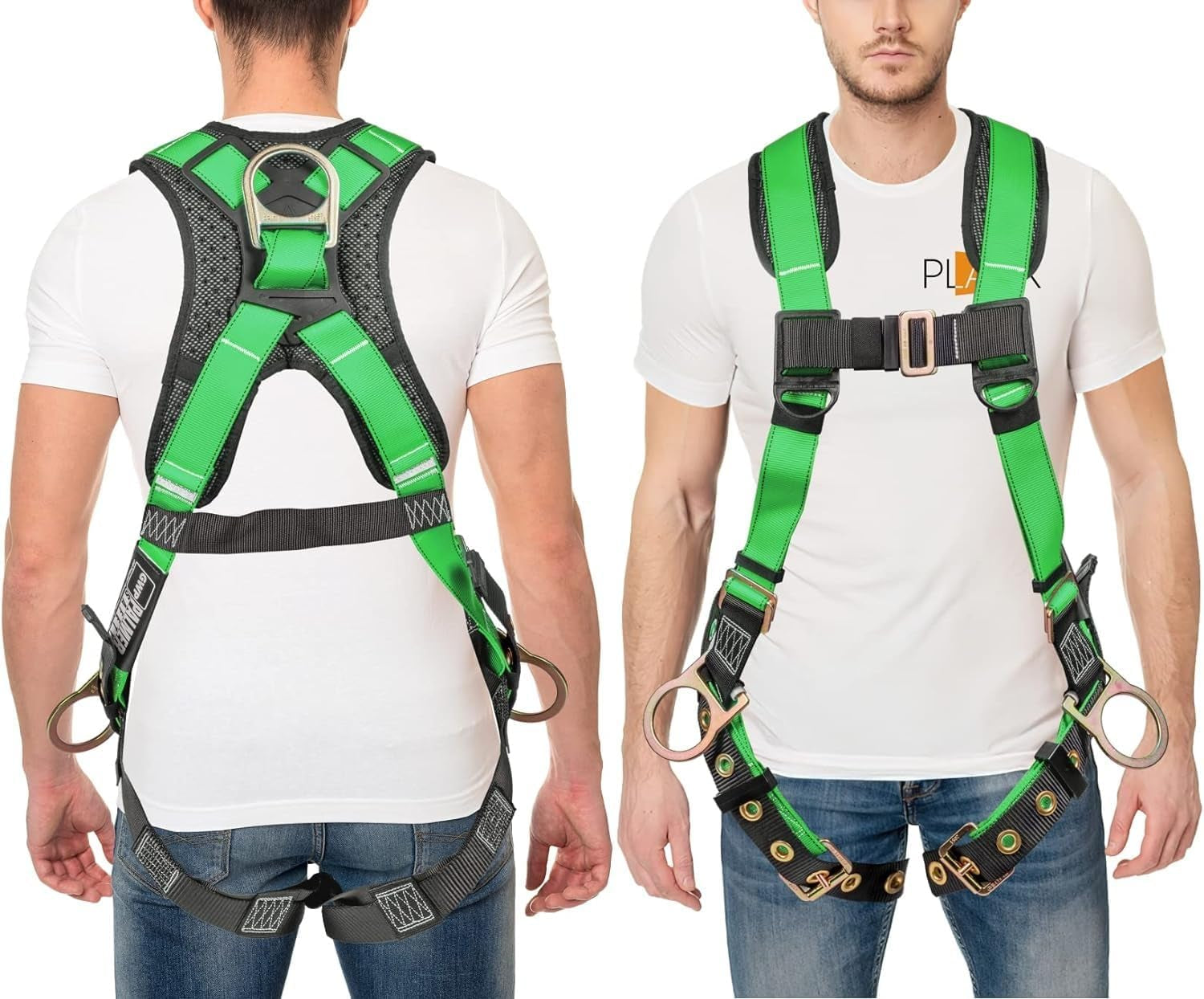 Photographer/Videographer Full Body Harness with 5 Point Adjustment, Dorsal D-Ring, Grommet Legs, and Fall Indicators Green Universal The Night Shift Performance Street Gear by The Night Shift Automotive Apparel