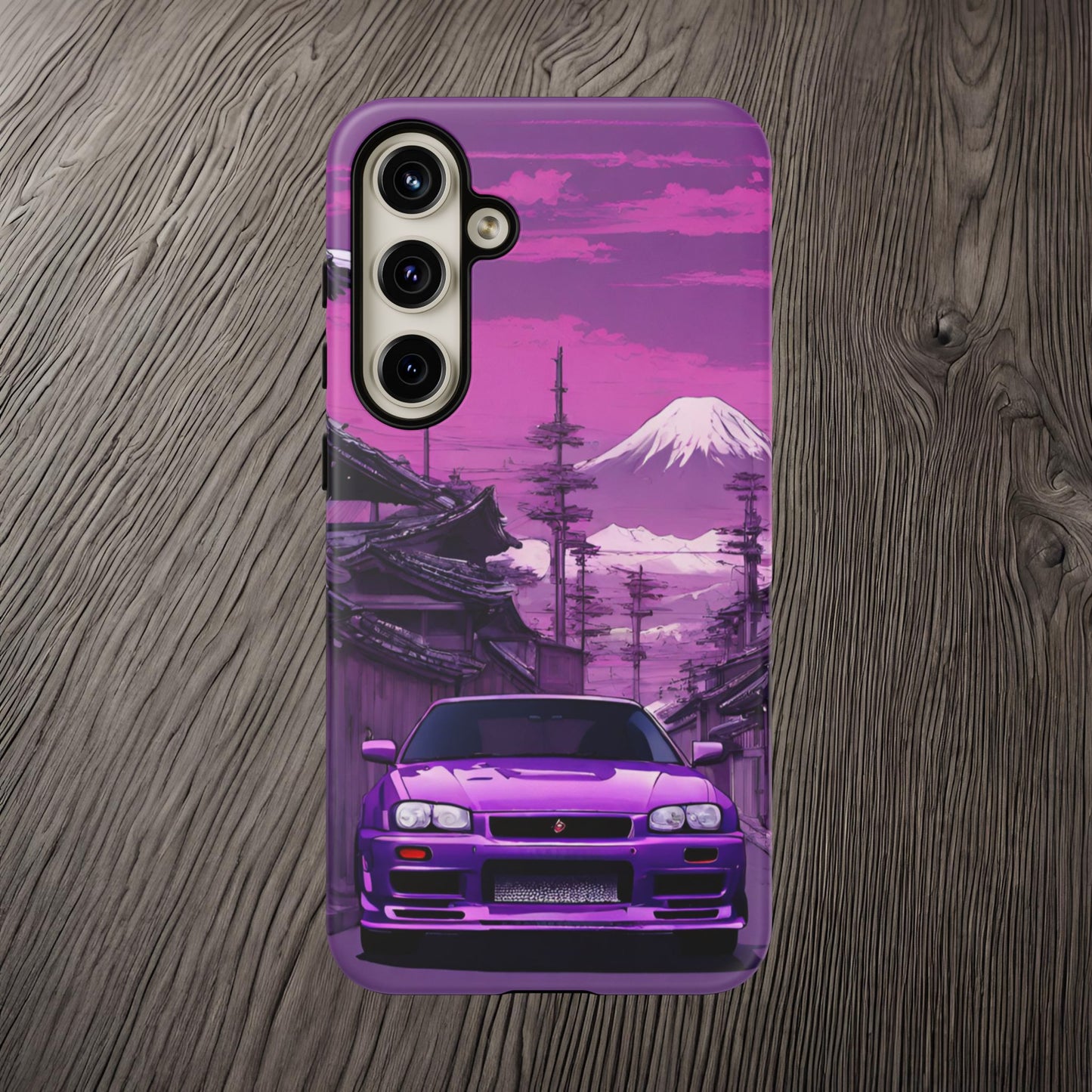 Nissan Skyline R34 Mt Fuji-Dual Layer Ultra Tough Phone Case Samsung Galaxy S24 Plus Matte Printify by The Night Shift Automotive Apparel