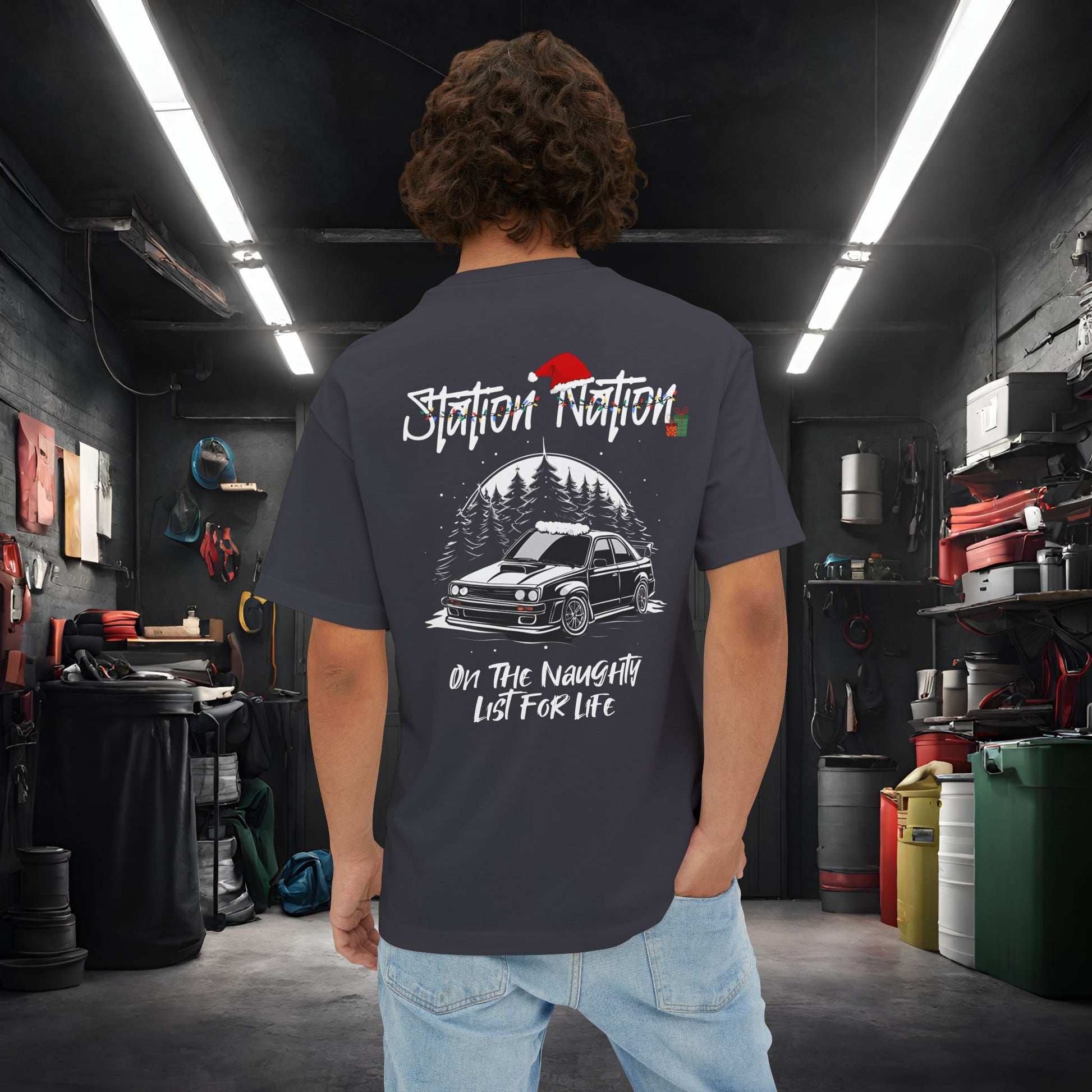 🎄 Christmas Limited Edition Station Nation-Premium, Ultra Soft Unisex Oversized Boxy Tee Printify by The Night Shift Automotive Apparel