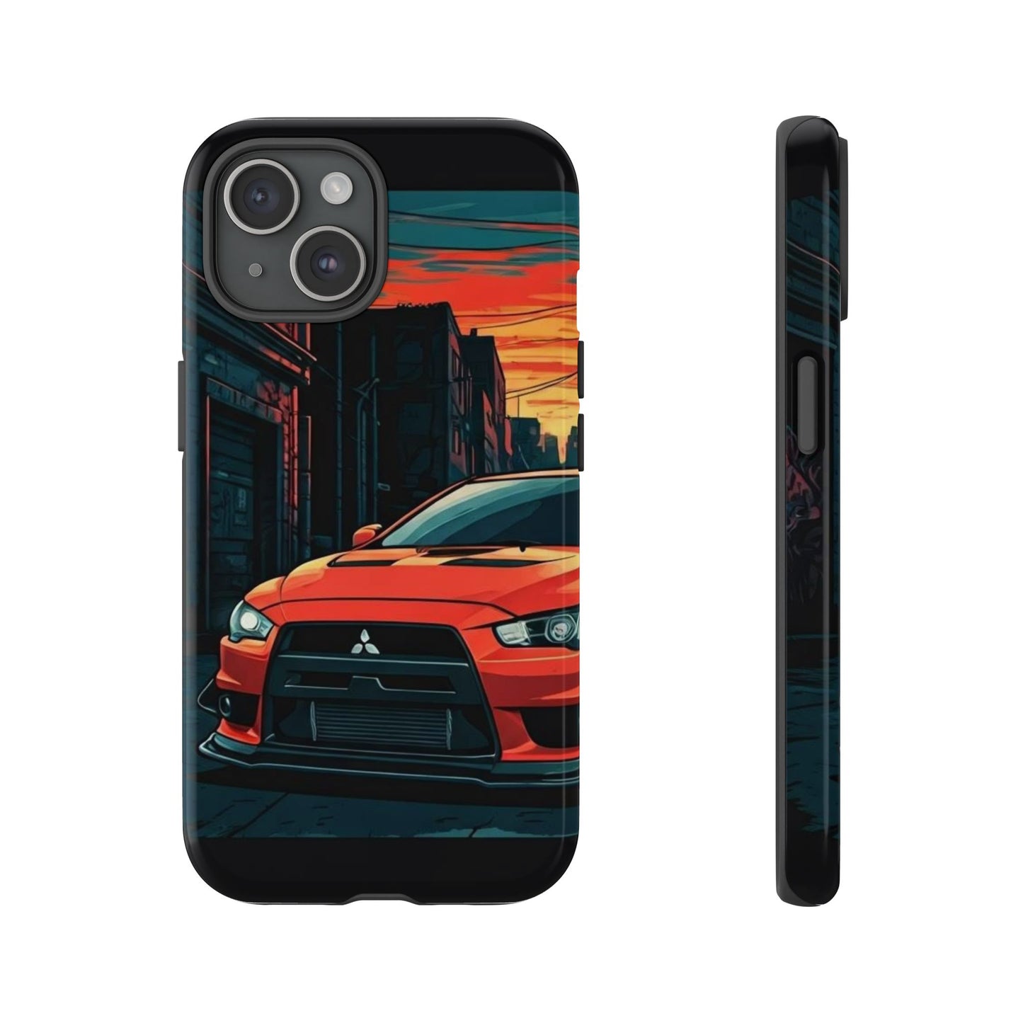 Mitsubishi Evo X Street Life-Dual Layer Ultra Tough Phone Case Printify by The Night Shift Automotive Apparel