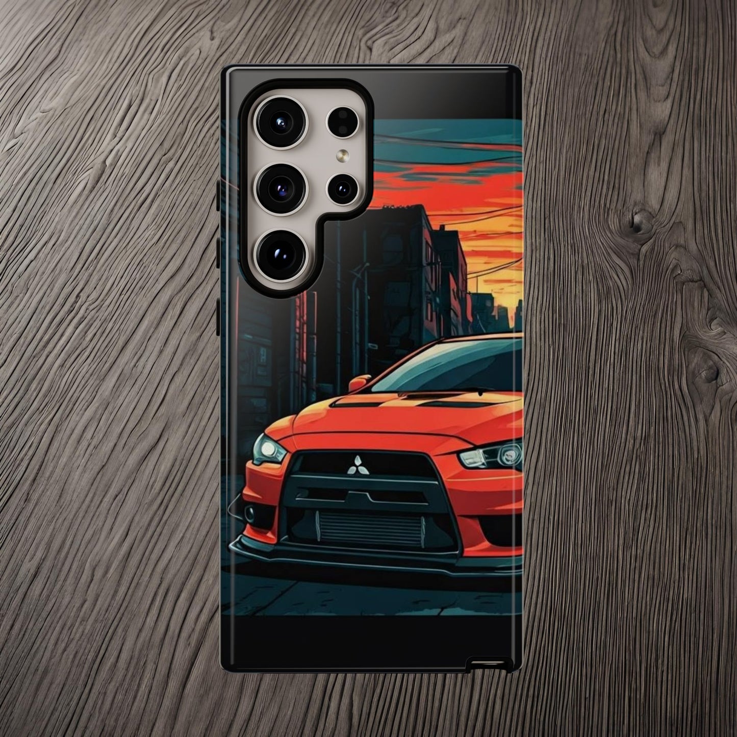 Mitsubishi Evo X Street Life-Dual Layer Ultra Tough Phone Case Samsung Galaxy S24 Ultra Glossy Printify by The Night Shift Automotive Apparel