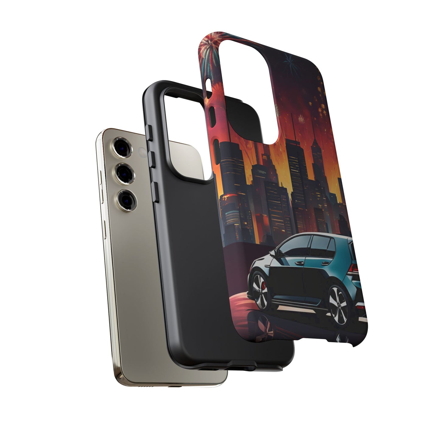Volkswagon Golf GTI Fireworks-Dual Layer Ultra Tough Phone Case Printify by The Night Shift Automotive Apparel
