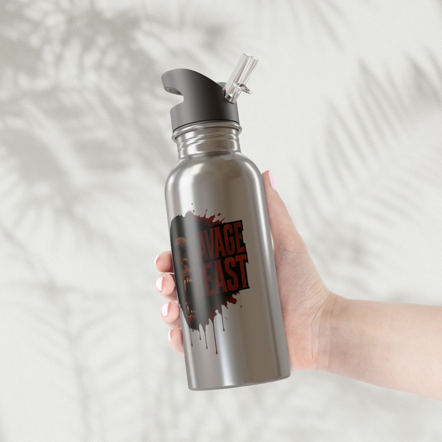 Stainless Steel Water Bottle With Straw, 20oz Printify by The Night Shift Automotive Apparel