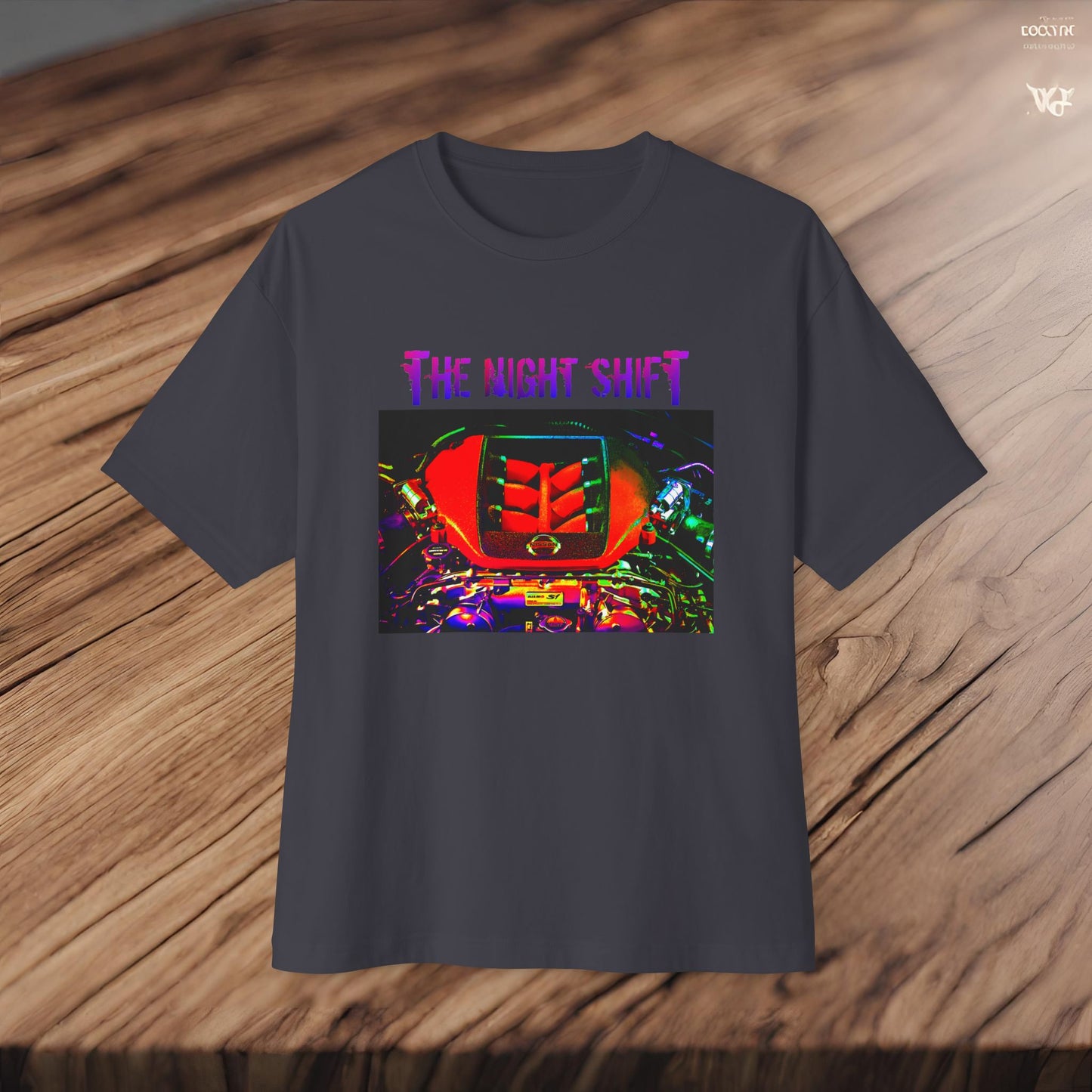 VR38DETT Synthwave-Premium, Ultra SoftUnisex Oversized Boxy Tee Printify by The Night Shift Automotive Apparel