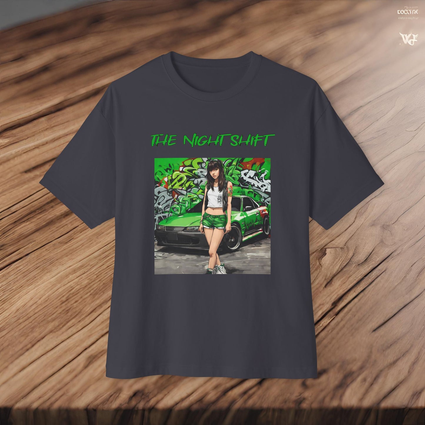 Nissan 240sx Graffiti-Premium, Ultra Soft Unisex Oversized Boxy Tee Printify by The Night Shift Automotive Apparel