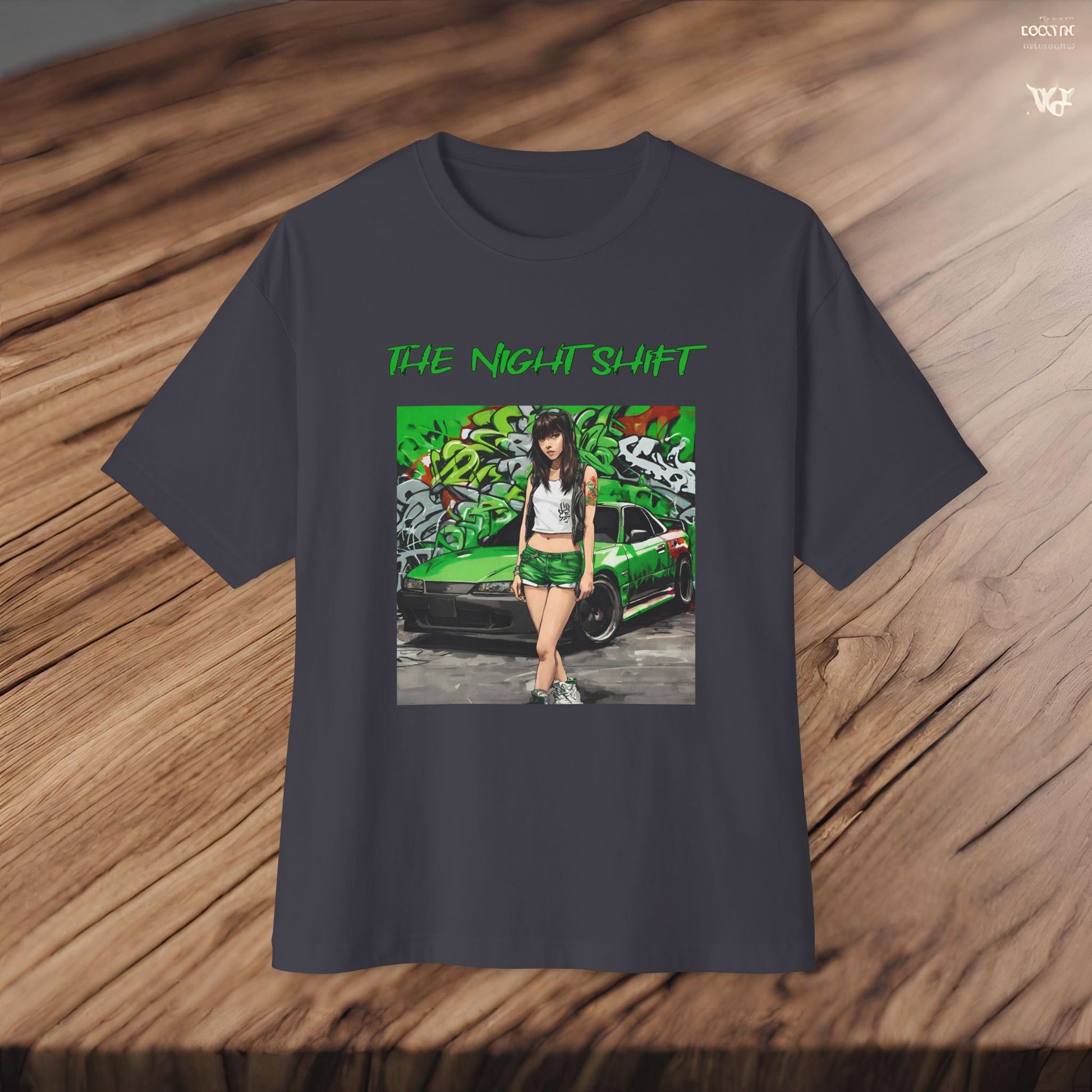 Nissan 240sx Graffiti-Premium, Ultra Soft Unisex Oversized Boxy Tee Printify by The Night Shift Automotive Apparel