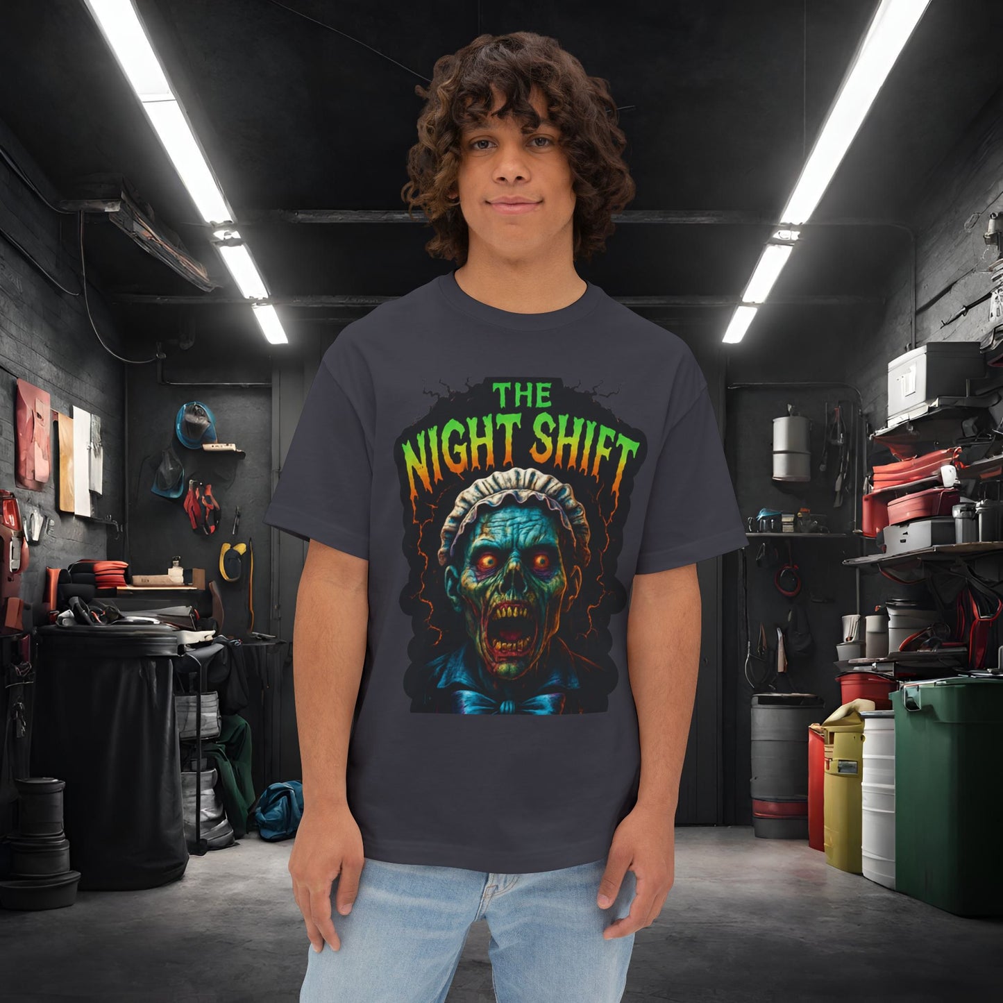 The Night Shift-Premium, Ultra Soft Unisex Oversized Boxy Tee