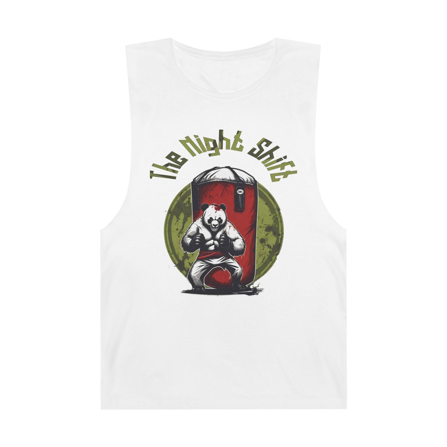 Karate Zombie Panda - Premium Unisex Barnard Tank Top White Printify by The Night Shift Automotive Apparel