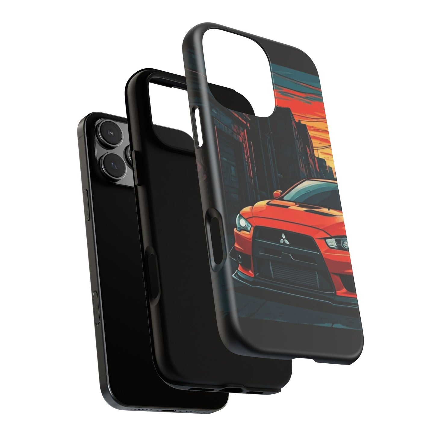 Mitsubishi Evo X Street Life-Dual Layer Ultra Tough Phone Case Printify by The Night Shift Automotive Apparel