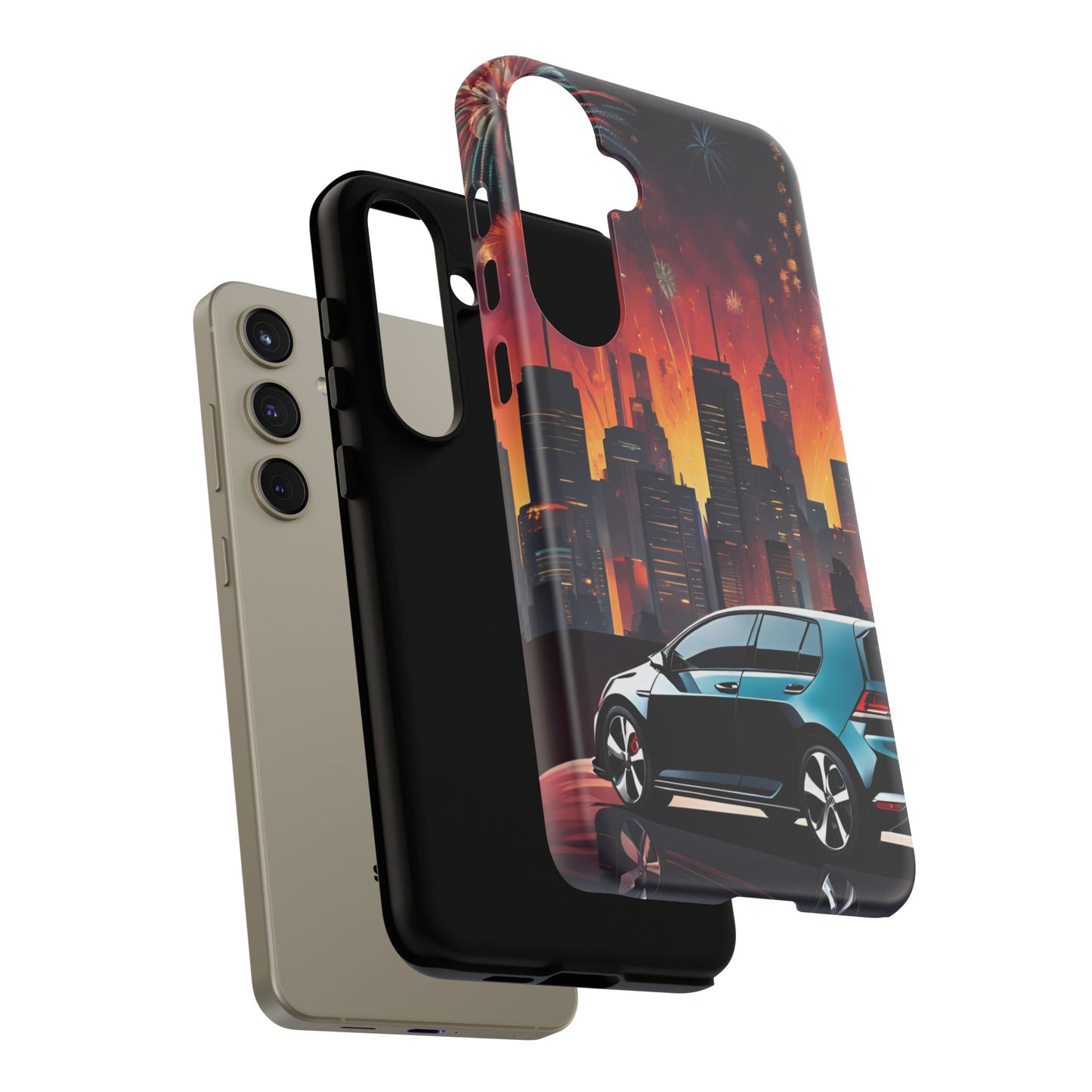 Volkswagon Golf GTI Fireworks-Dual Layer Ultra Tough Phone Case Printify by The Night Shift Automotive Apparel